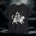 Knight Cat Rider T-Shirt: Funny Medieval Fantasy Graphic Tee