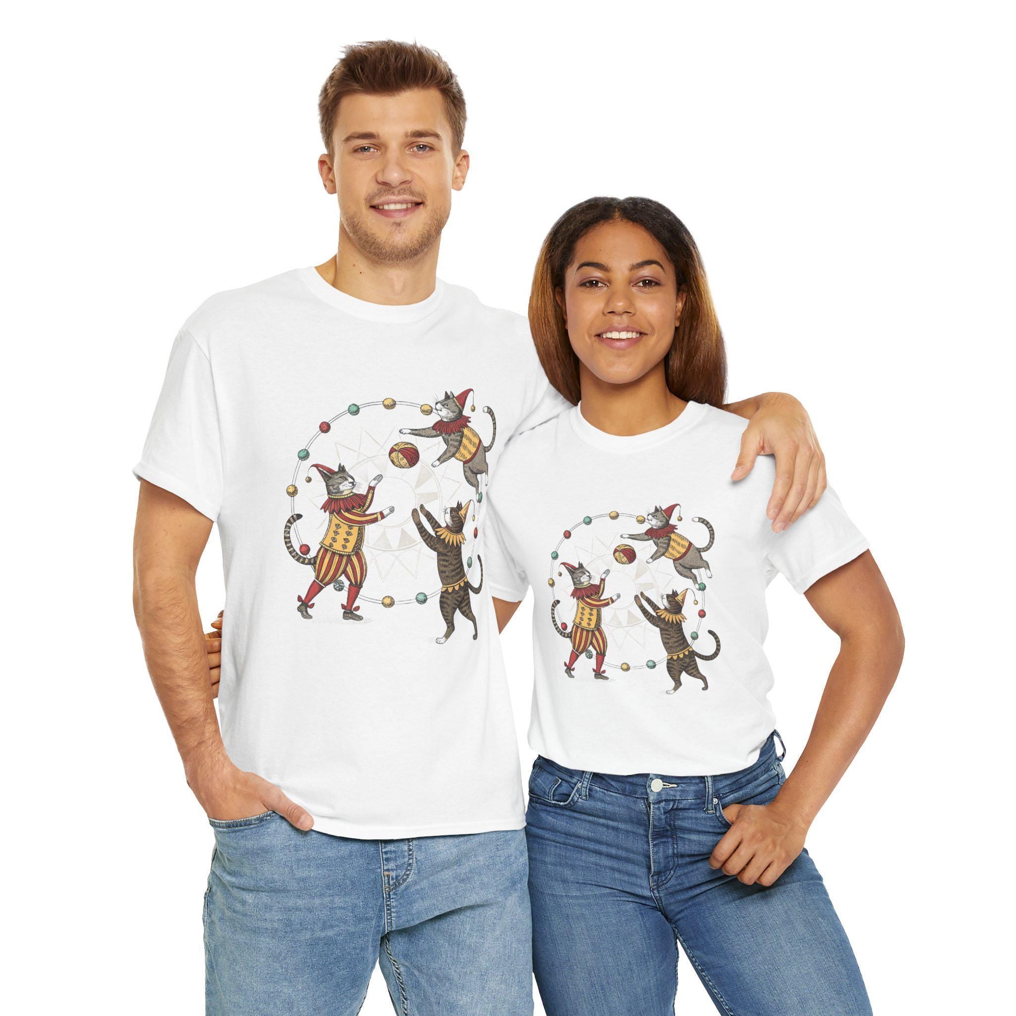 Medieval Cat Jesters Graphic Tee - Fantasy Castlecore Shirt