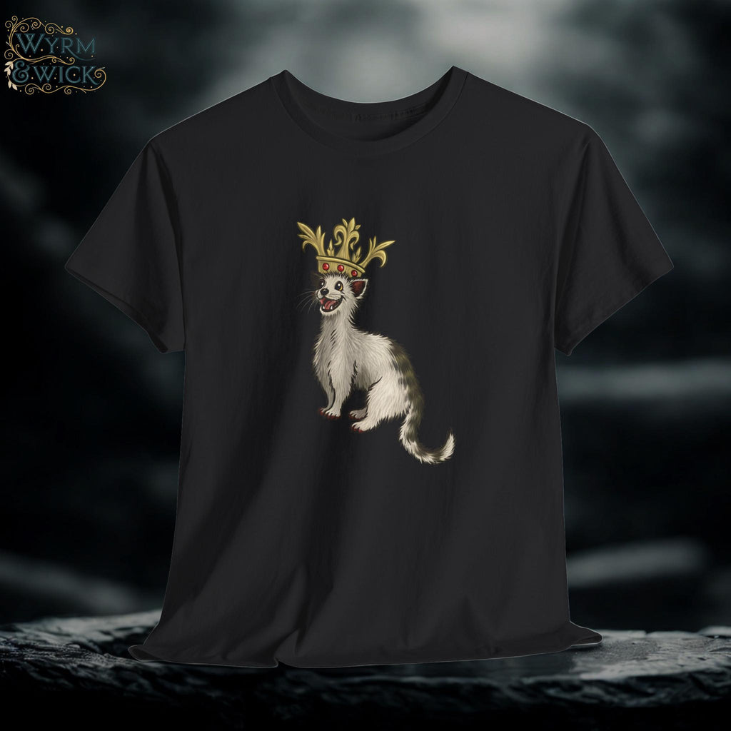Crowned Dog Graphic Tee: Medieval Fantasy Castlecore Shirt