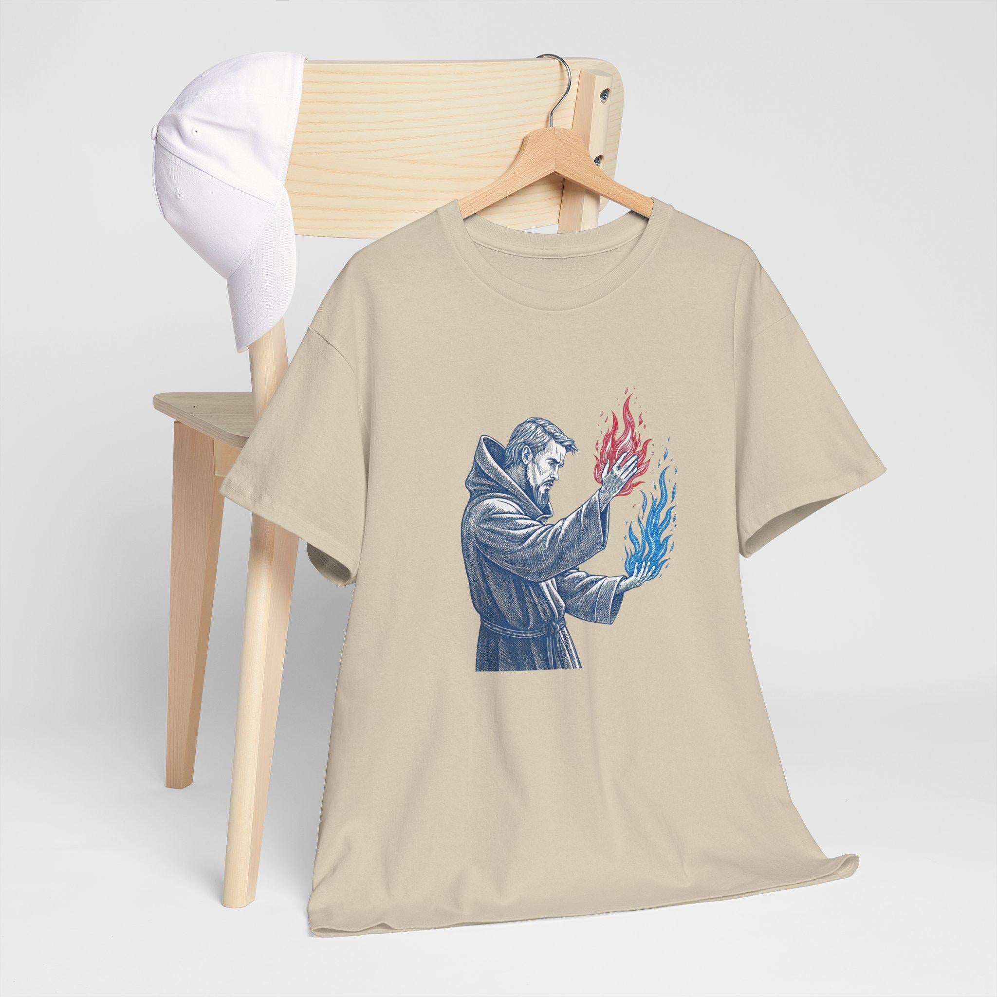 Elemental Wizard Graphic Tee: Fantasy Medieval Unisex Shirt