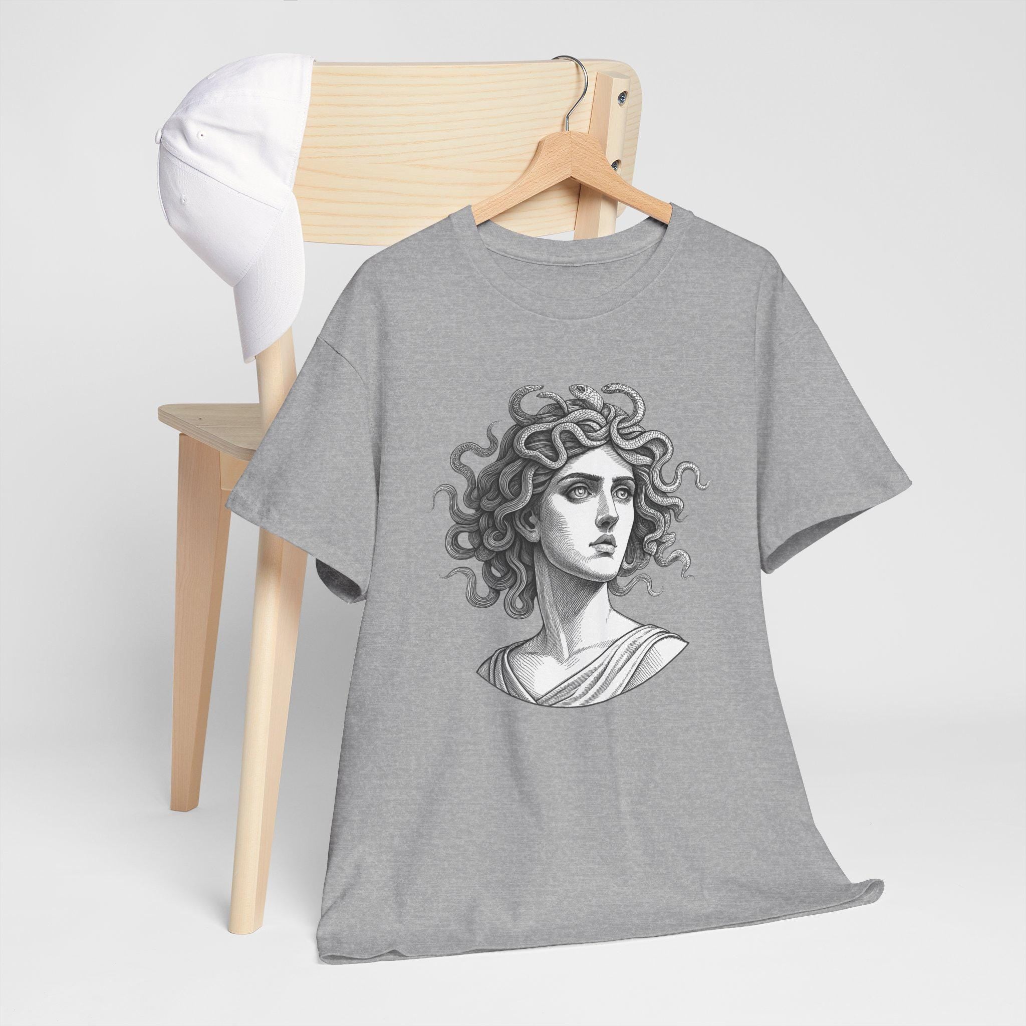 Medusa Graphic Tee: Hand-Drawn Gothic Fantasy Unisex Shirt