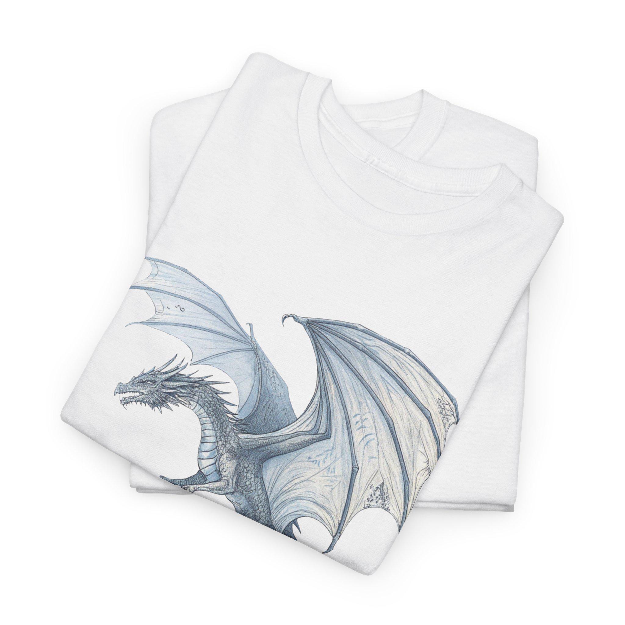 Silver Dragon Graphic Tee: Medieval Fantasy Unisex T-Shirt