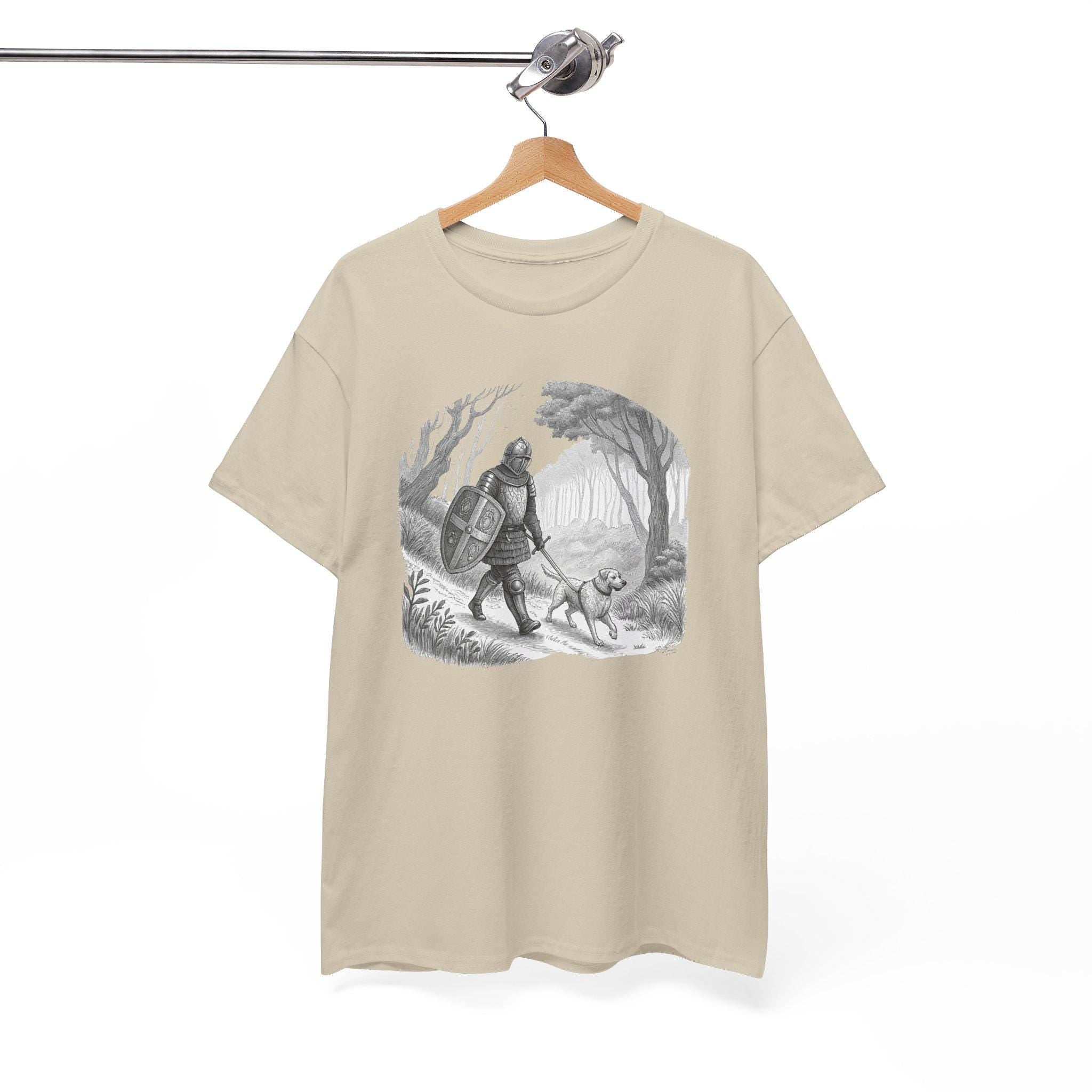 Knight and Companion Graphic Tee: Medieval Fantasy Unisex Shirt