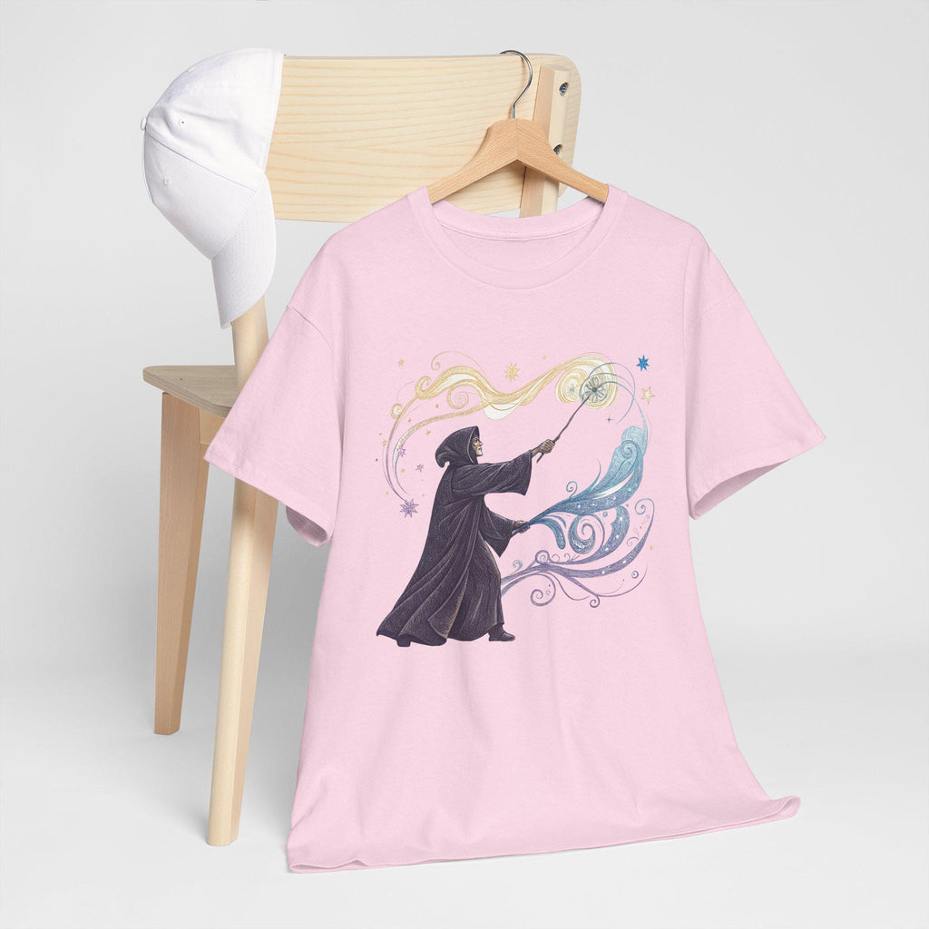 Cloaked Spellweaver T-Shirt: Hand-Drawn Fantasy Graphic Tee