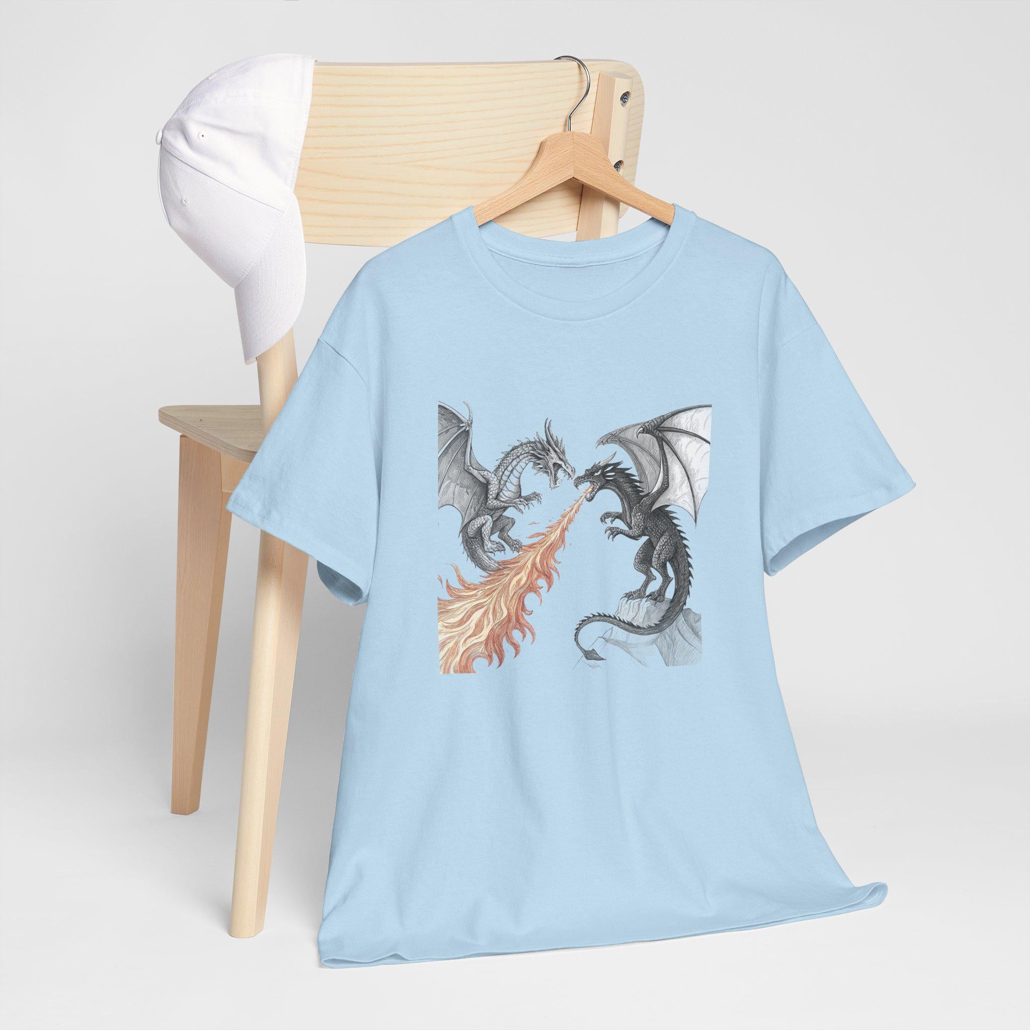 Dragon Battle Graphic Tee: Mythical Creature Unisex T-Shirt