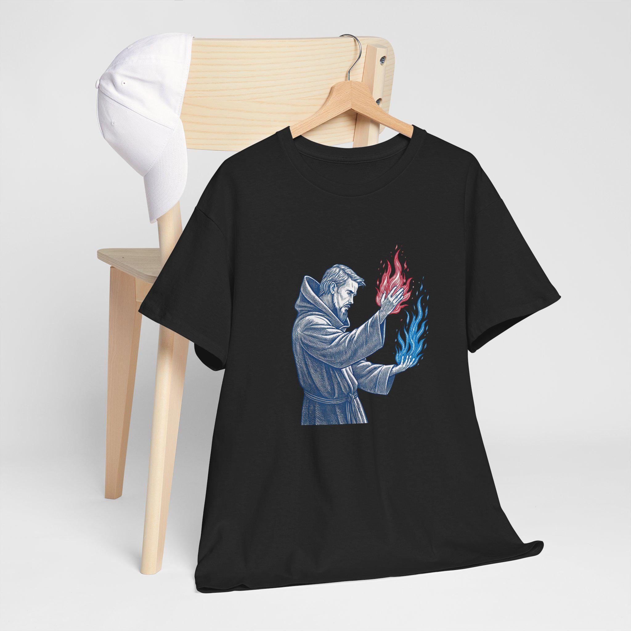 Elemental Wizard Graphic Tee: Fantasy Medieval Unisex Shirt