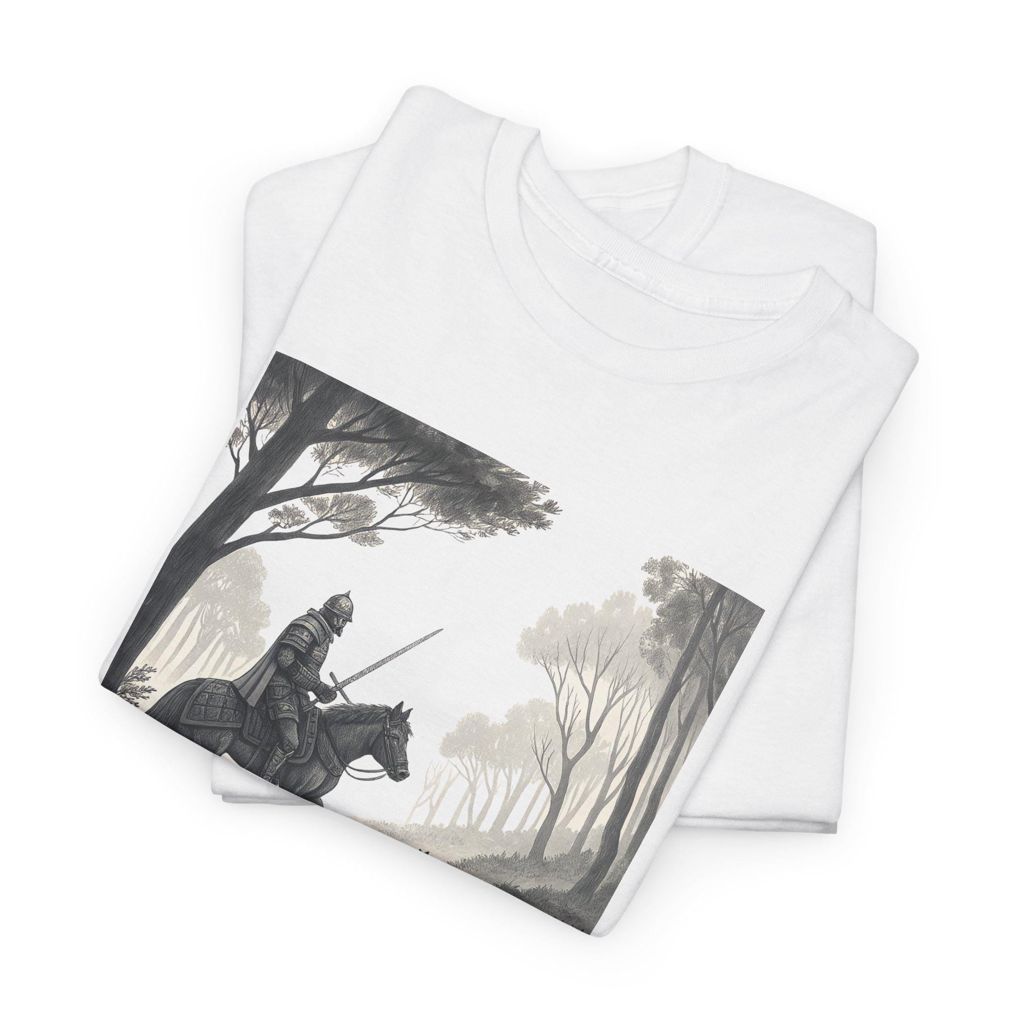 Medieval Knight Graphic Tee: Renaissance Warrior Cotton T-Shirt