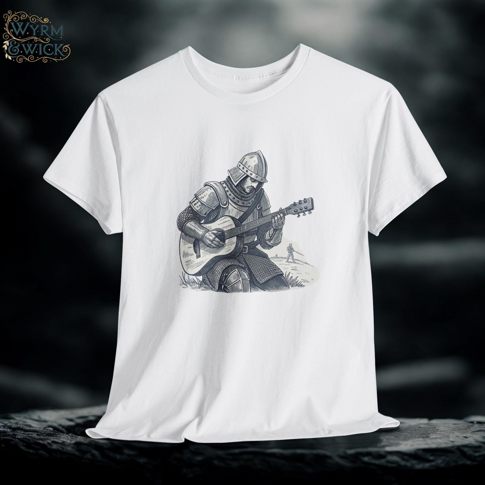 Musical Knight T-Shirt: Medieval Music Lover Gift
