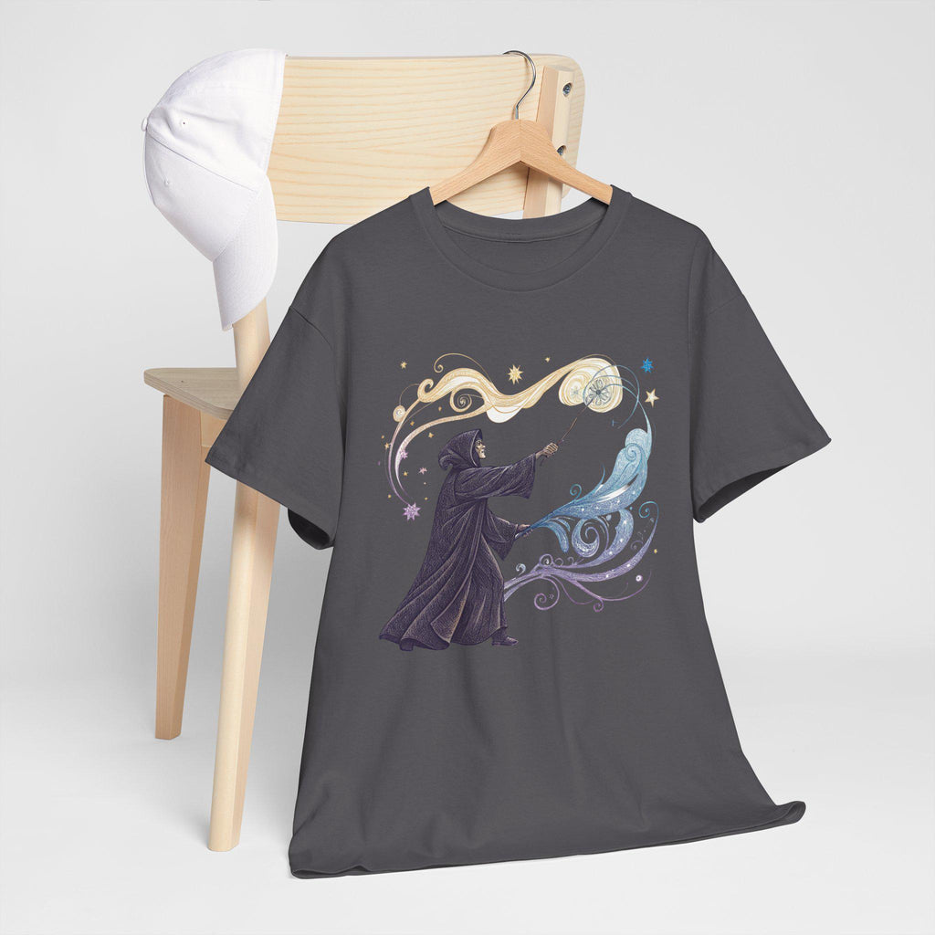 Cloaked Spellweaver T-Shirt: Hand-Drawn Fantasy Graphic Tee