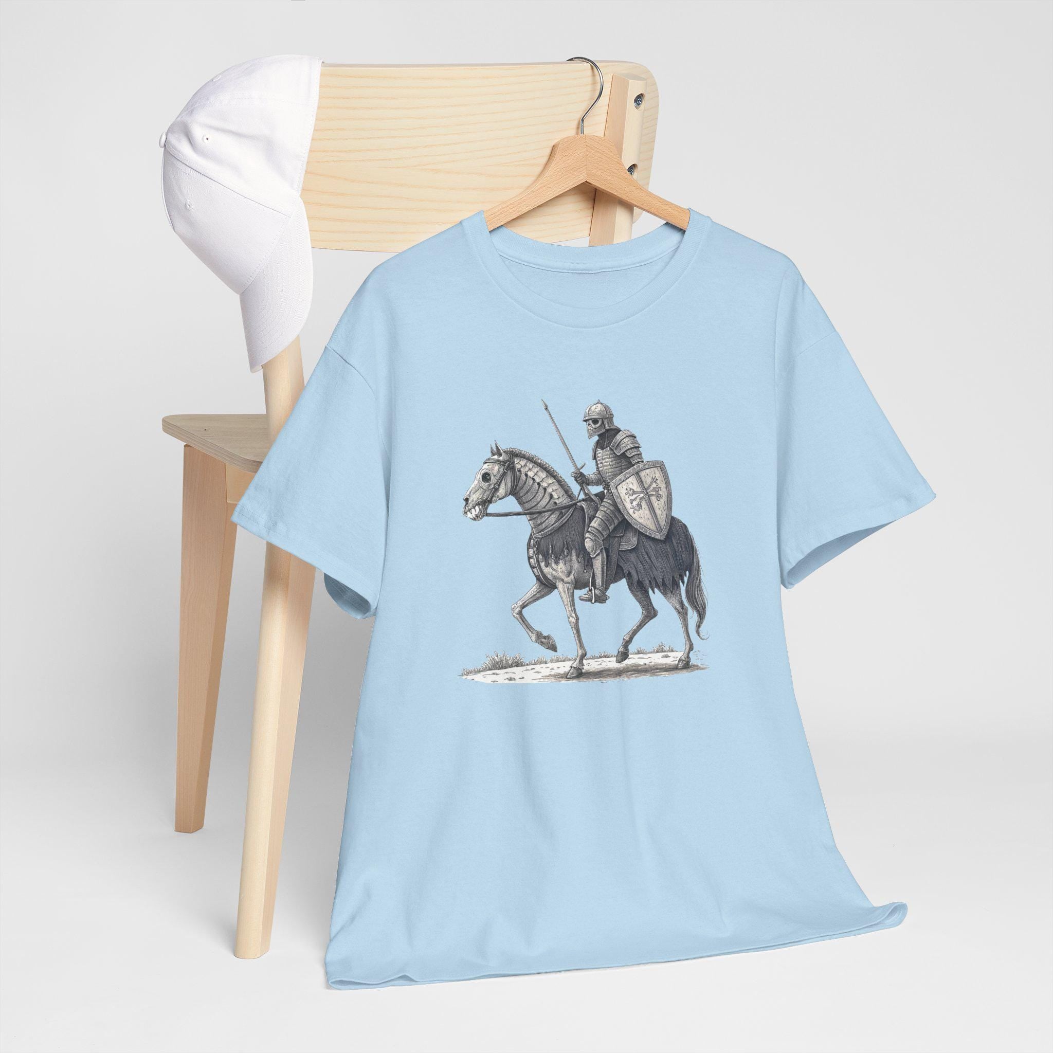 Undead Knight & Horse Graphic Tee: Fantasy Gothic T-Shirt