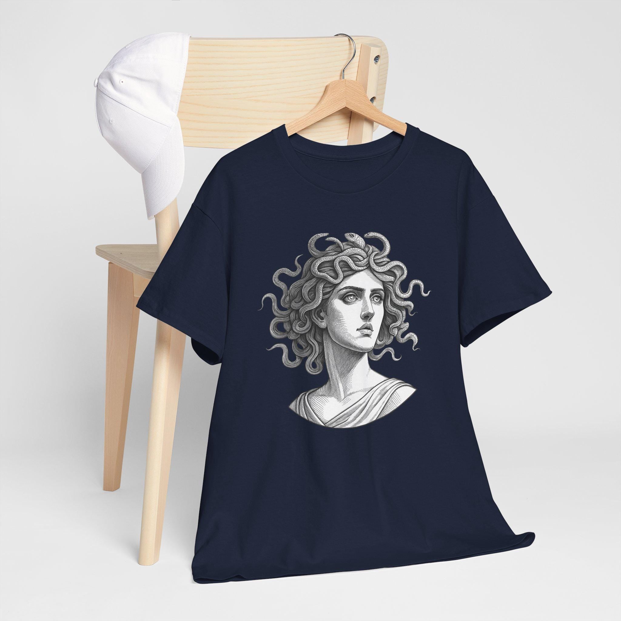 Medusa Graphic Tee: Hand-Drawn Gothic Fantasy Unisex Shirt