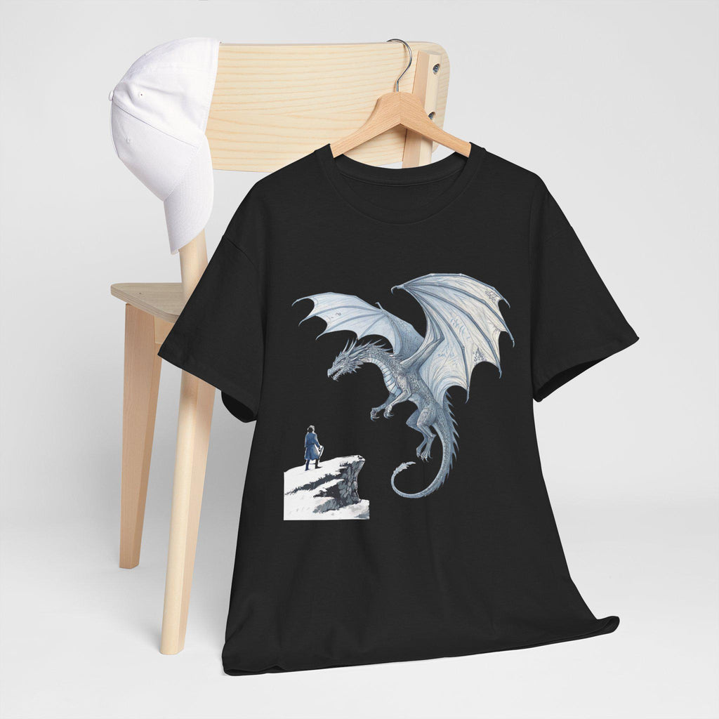 Silver Dragon Graphic Tee: Medieval Fantasy Unisex T-Shirt