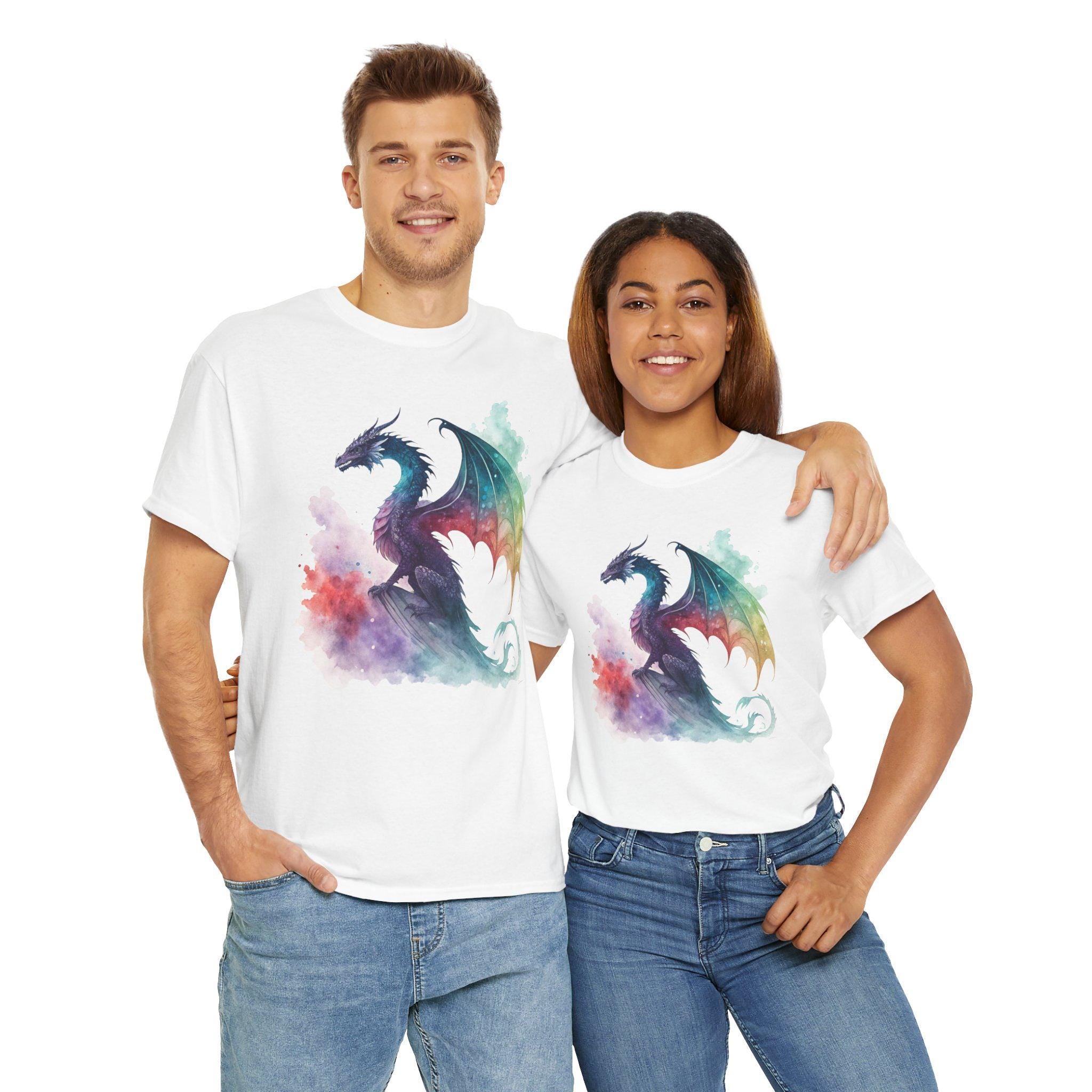 Watercolor Dragon T-Shirt: Fantasy Gamer Unisex Tee