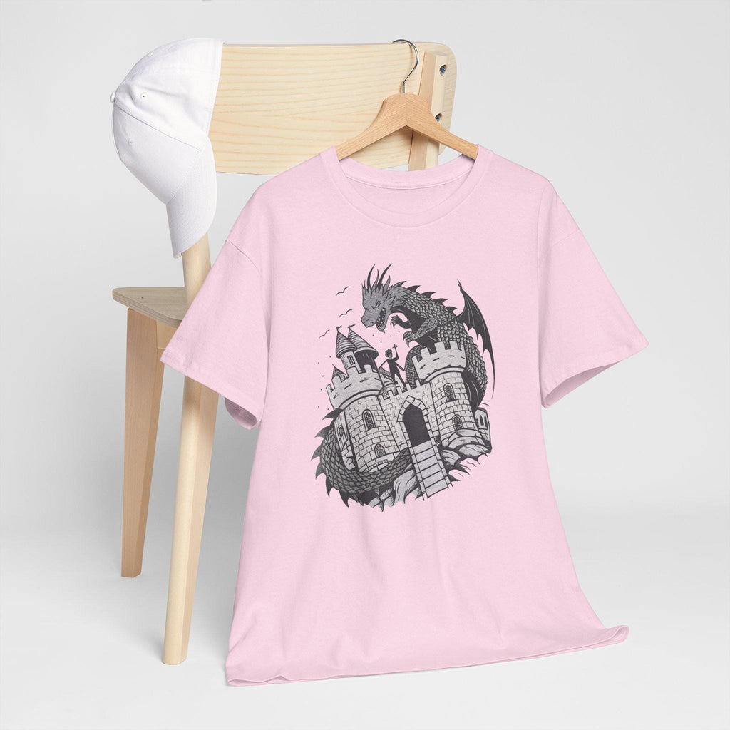Dragon Castle Graphic Tee: Medieval Fantasy Shirt