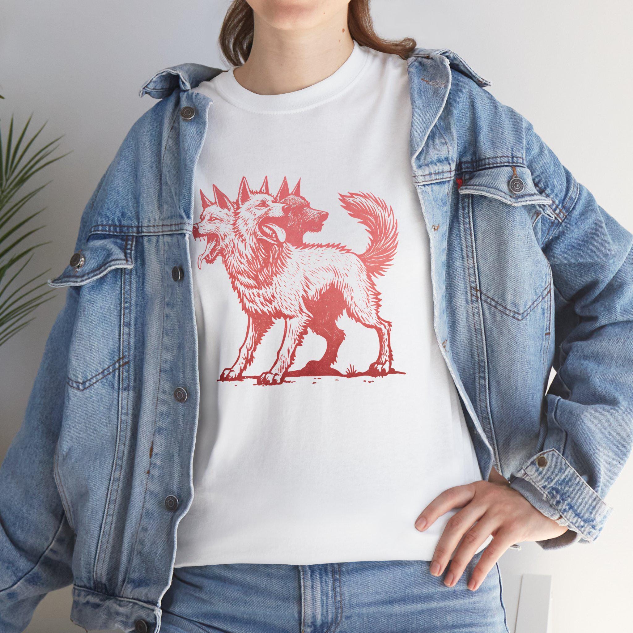 Cerberus Graphic Tee: Three-Headed Dog Mythology Shirt