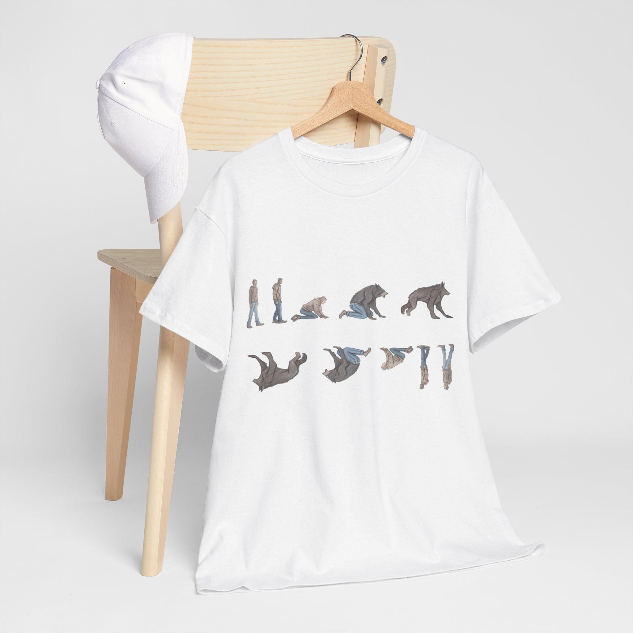 Werewolf Transformation Graphic Tee: Hand-Drawn Halloween Unisex Top