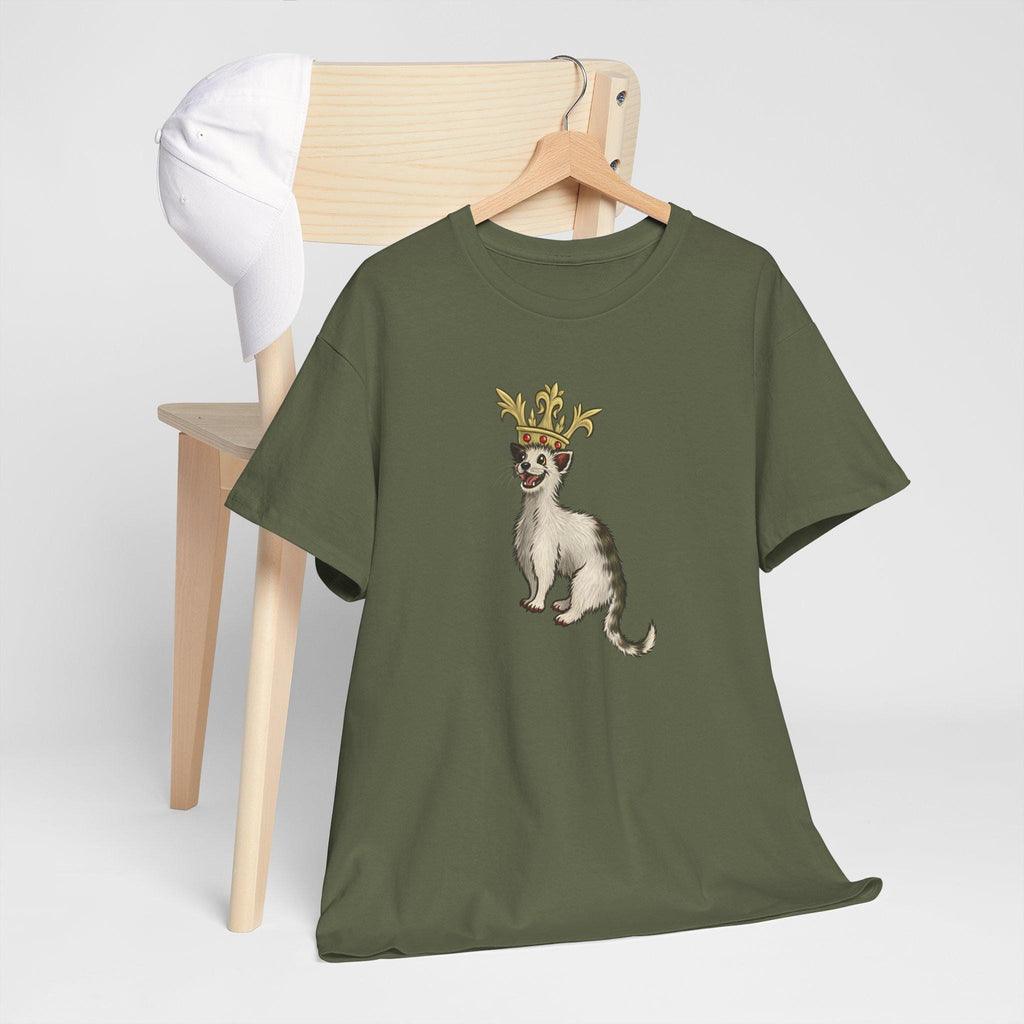 Crowned Dog Graphic Tee: Medieval Fantasy Castlecore Shirt