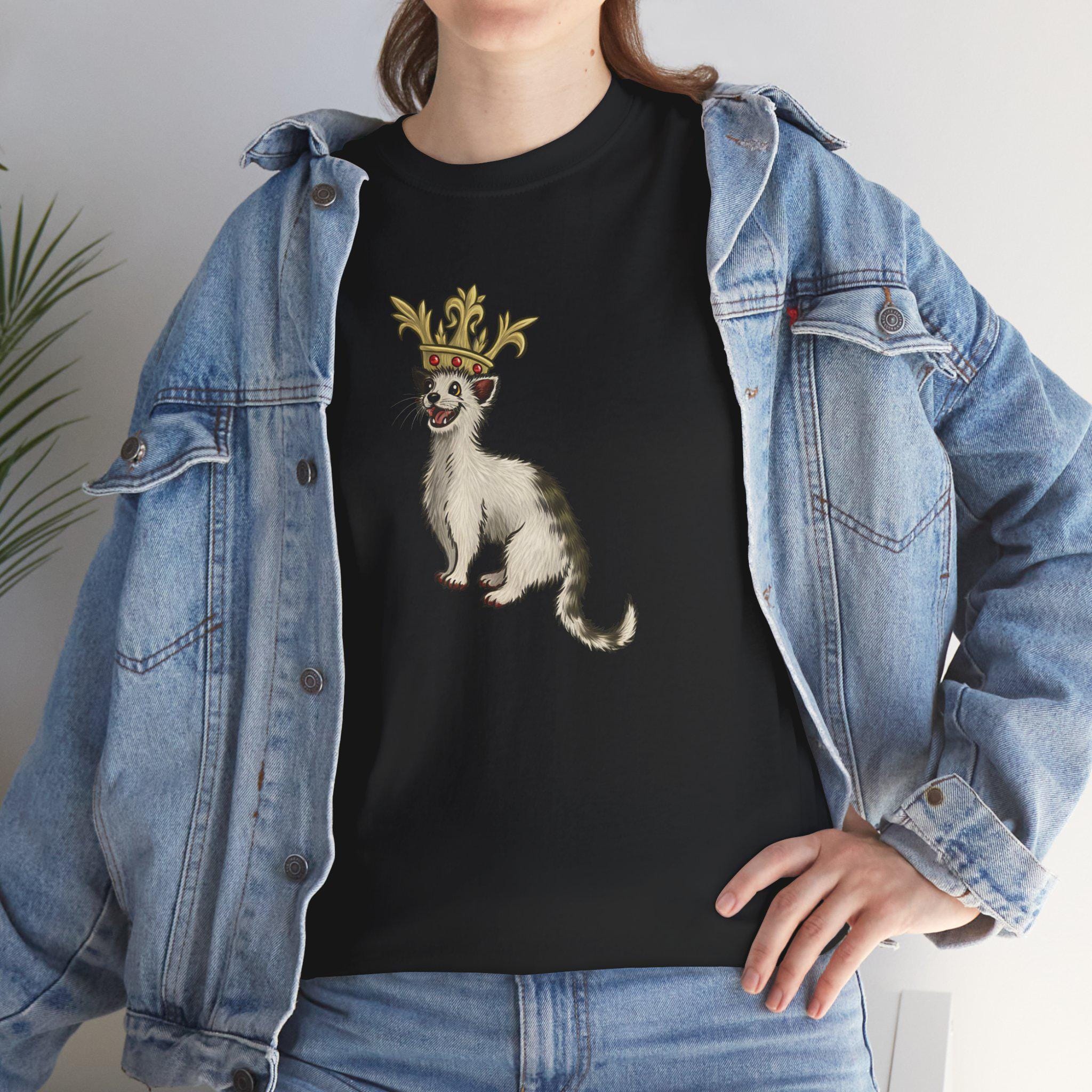 Crowned Dog Graphic Tee: Medieval Fantasy Castlecore Shirt