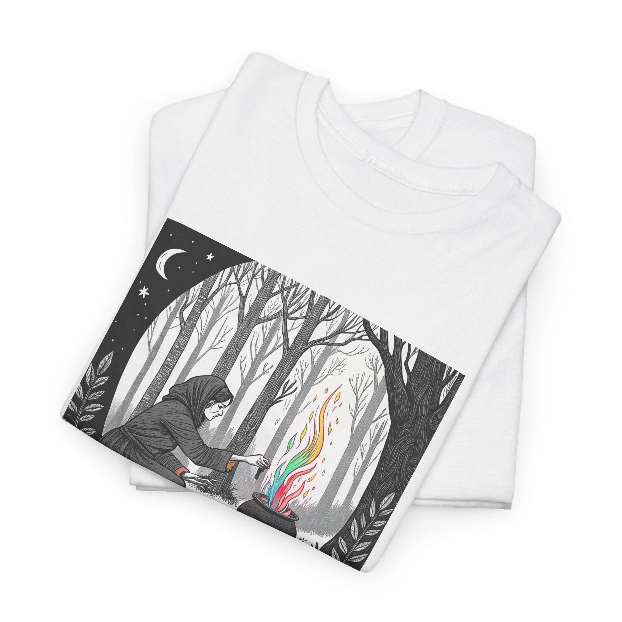Witch Forest Graphic Tee: Fantasy Nature, Pagan Rituals