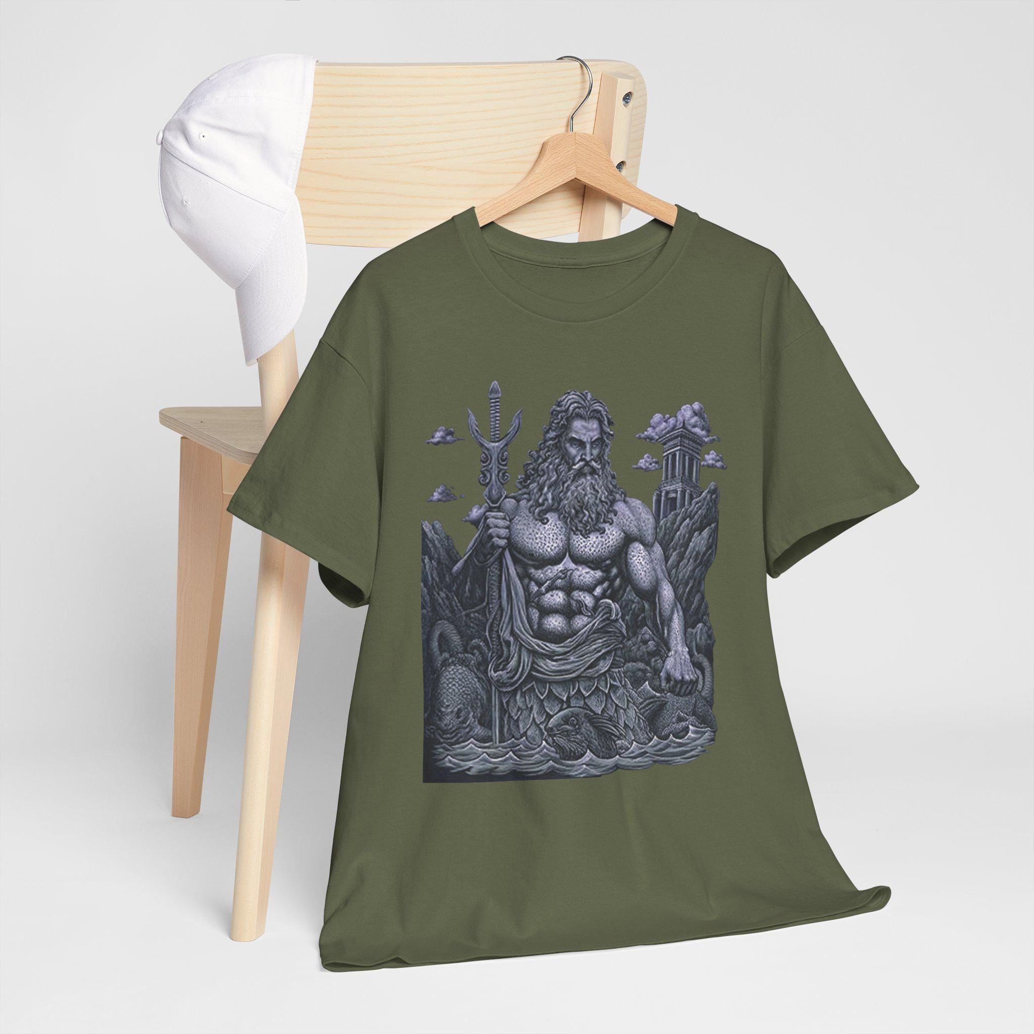 Poseidon Graphic Tee: Greek Mythology Ocean God T-Shirt