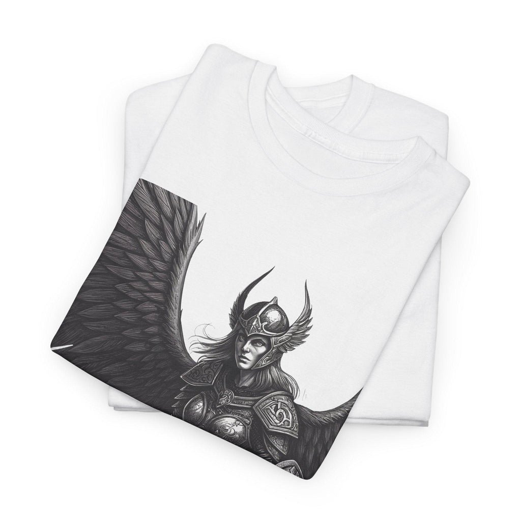 Dark Gothic Valkyrie T-Shirt: Hand-Drawn Medieval Fantasy Tee