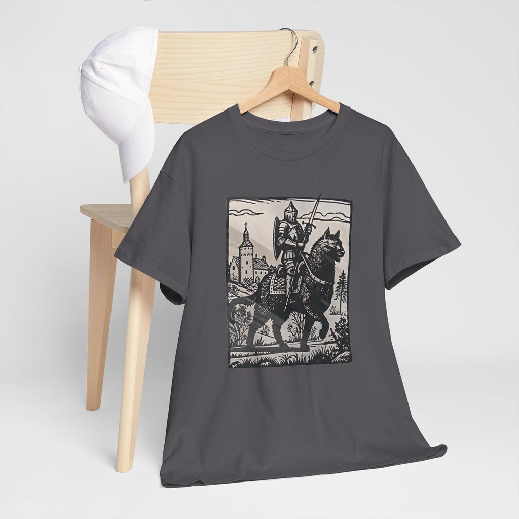 Knight Riding Cat T-Shirt: Castlecore Medieval Graphic Tee