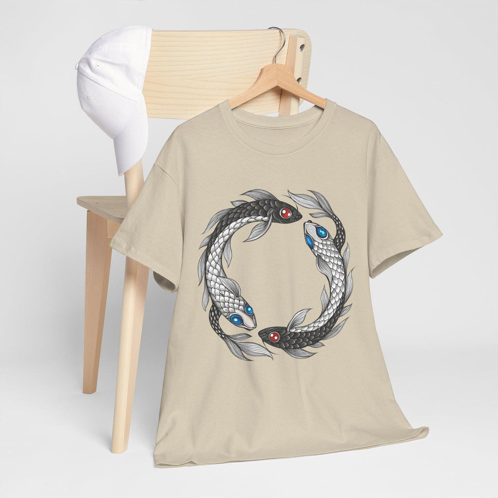 Mythical Koi Fish Graphic Tee: Hand-Drawn Sea Serpent Unisex T-Shirt