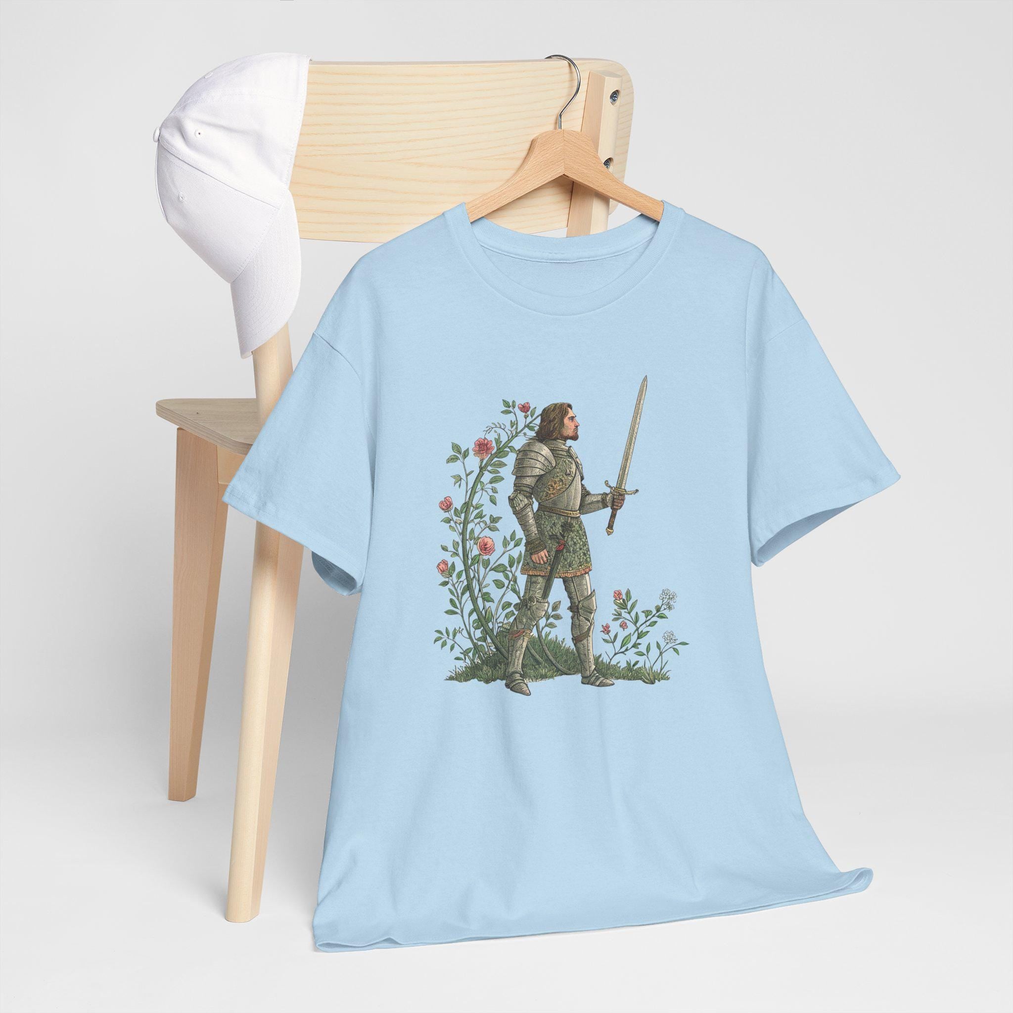 Castlecore Flower Knight Graphic Tee: Medieval Fantasy Unisex Shirt