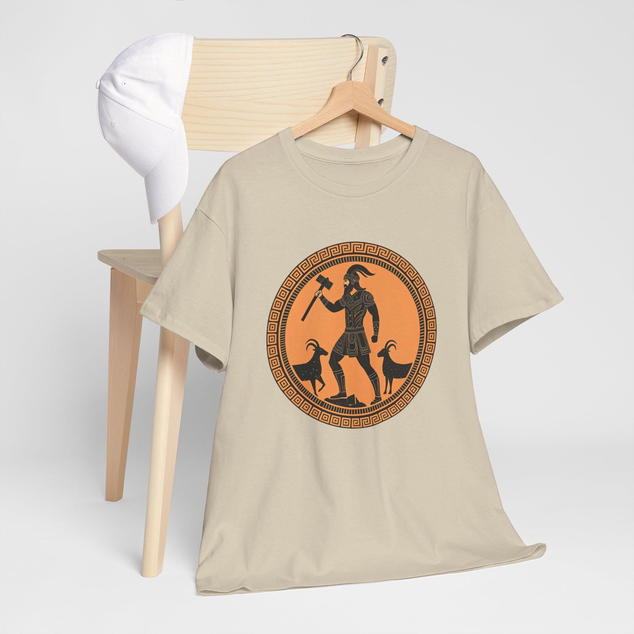 Vintage Thor Graphic Tee: Norse Mythology Pottery Style T-Shirt