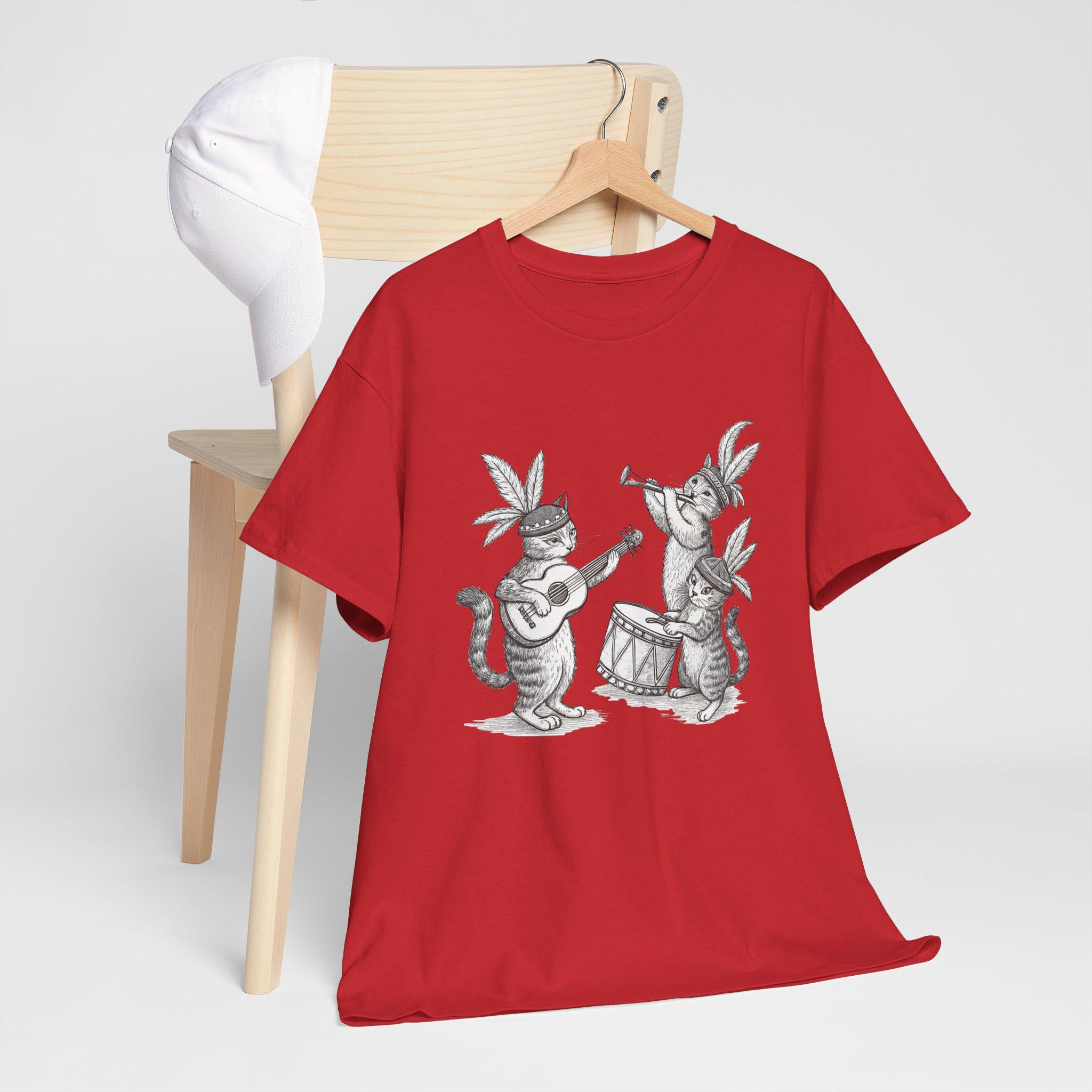 Medieval Cat Band Graphic Tee: Fantasy Mythology Unisex Shirt