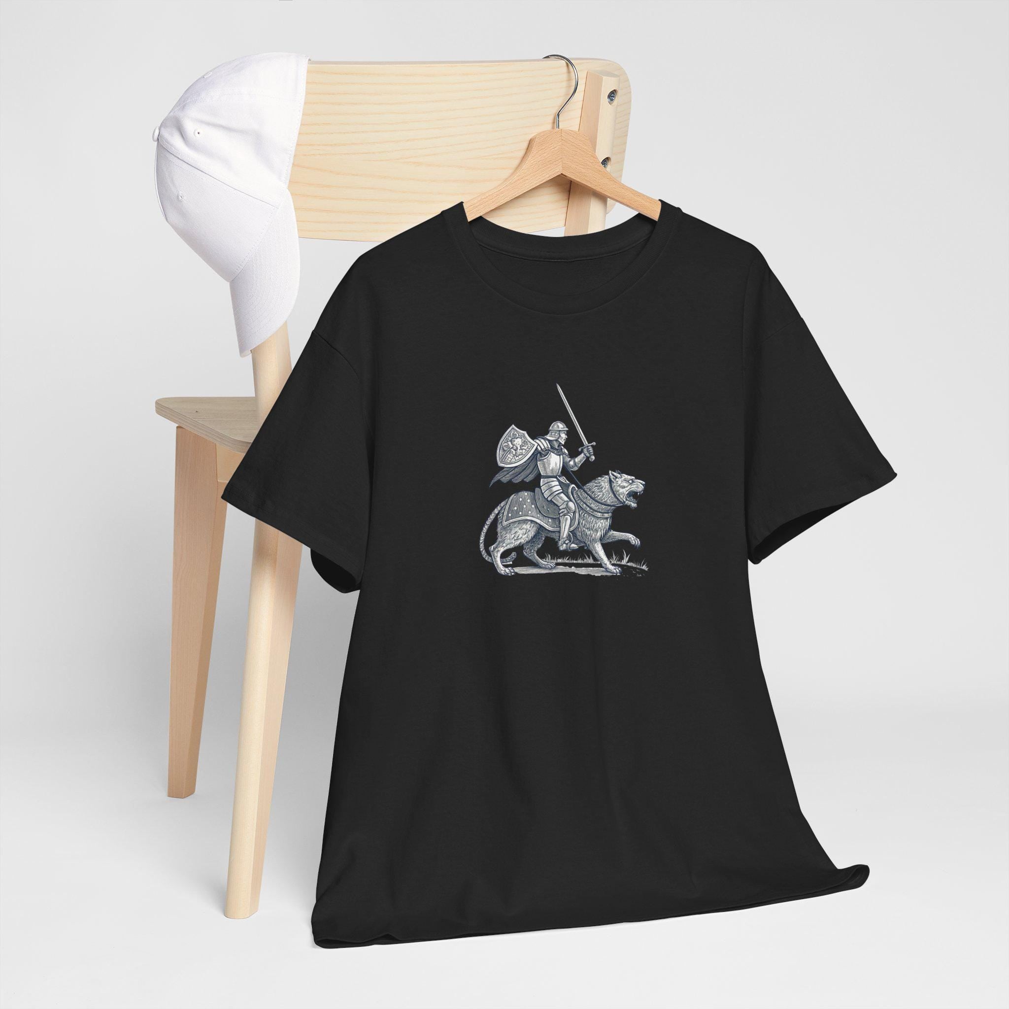 Vintage Knight Rider Graphic Tee: Retro Medieval Fantasy Shirt