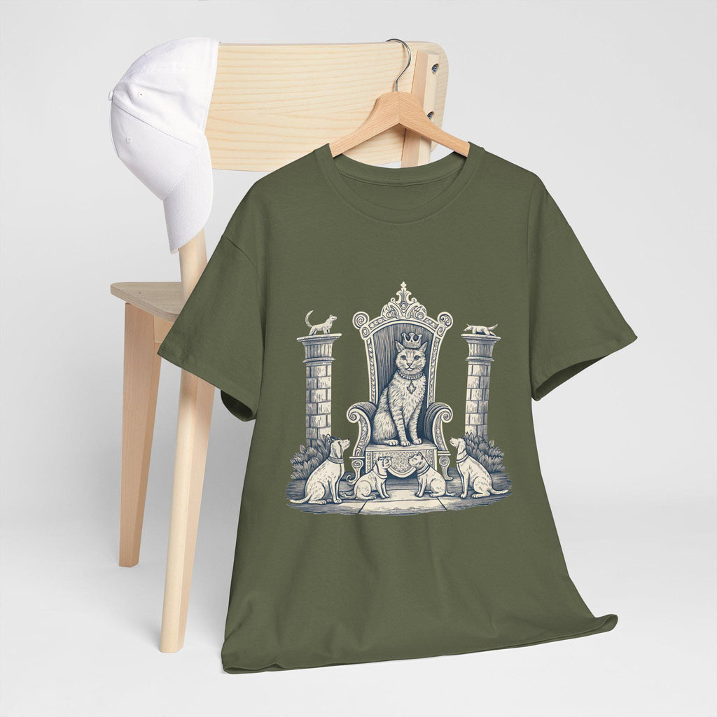 Cat Royalty Graphic Tee: King of Dogs Medieval Fantasy Shirt