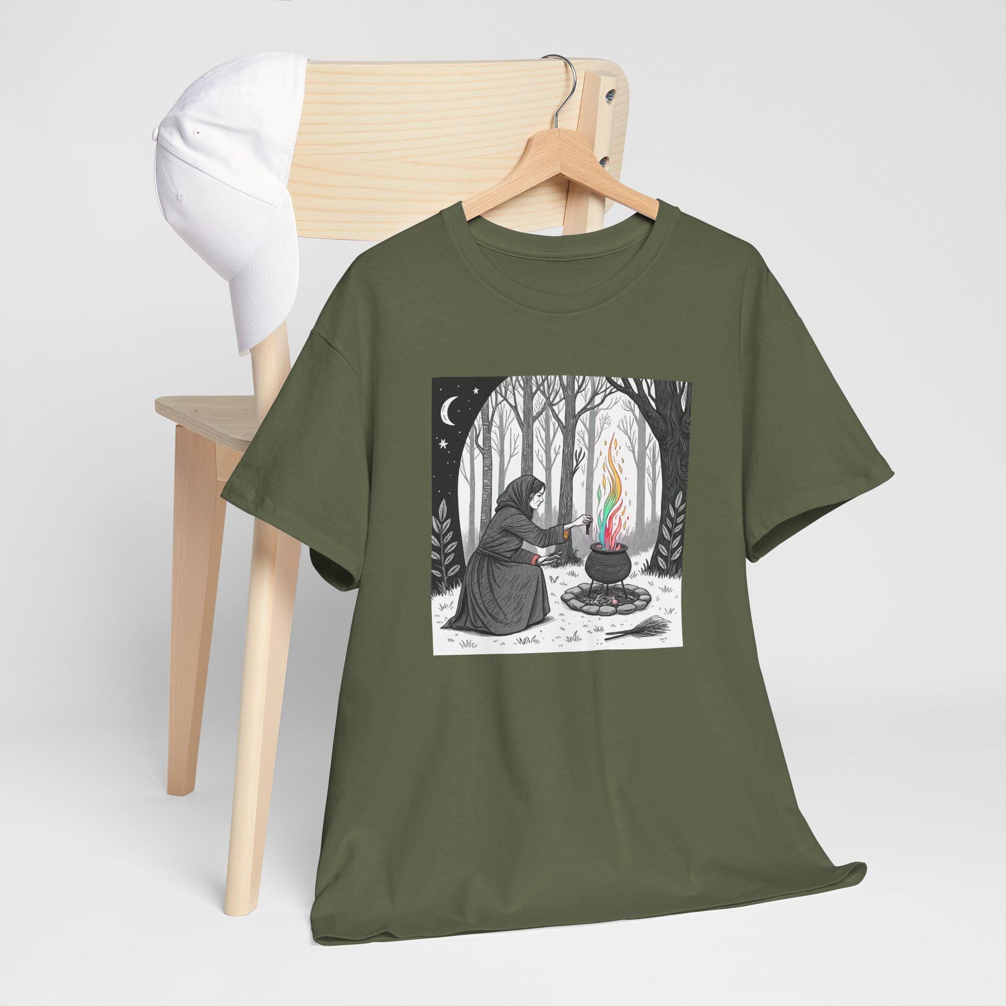 Witch Forest Graphic Tee: Fantasy Nature, Pagan Rituals