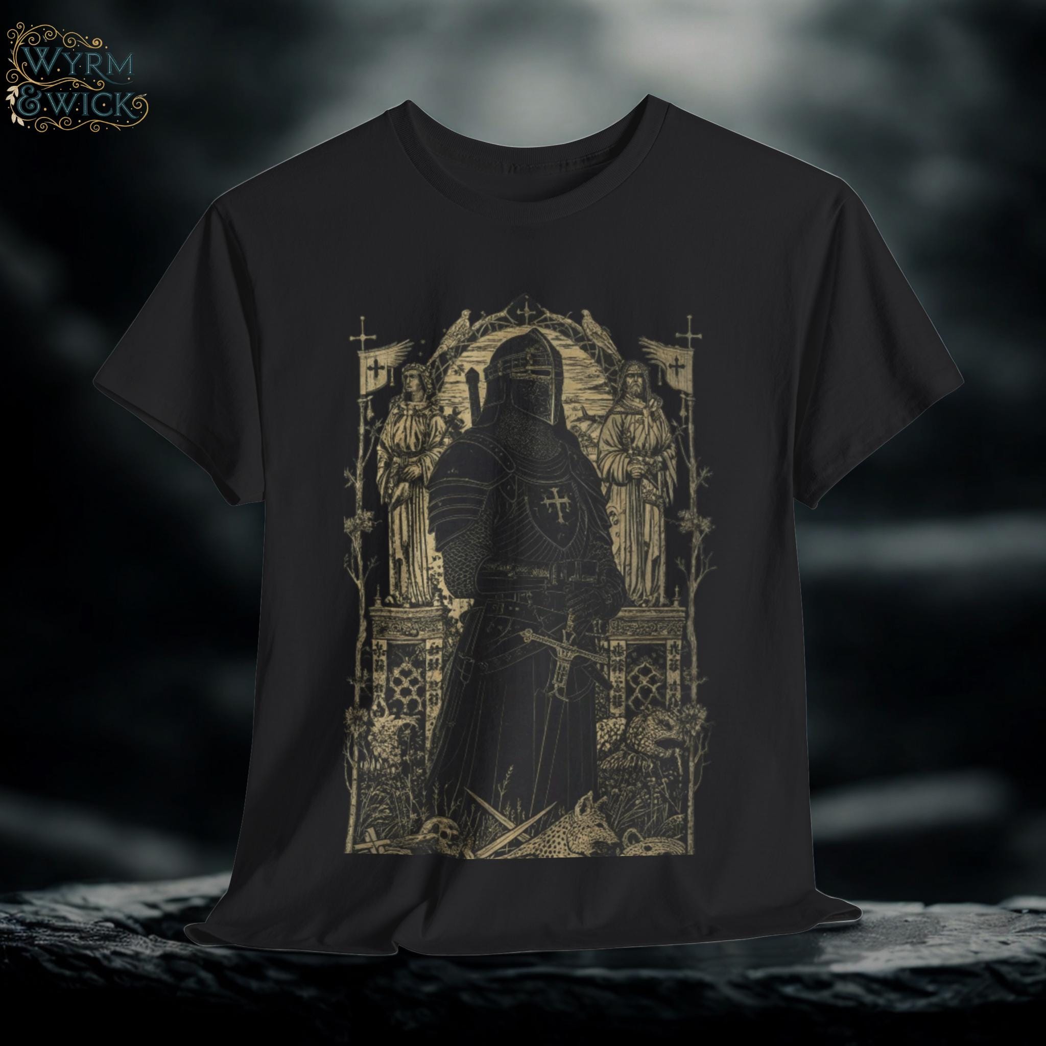 Knight Castlecore T-Shirt: Dark Gothic Medieval Fantasy Tee