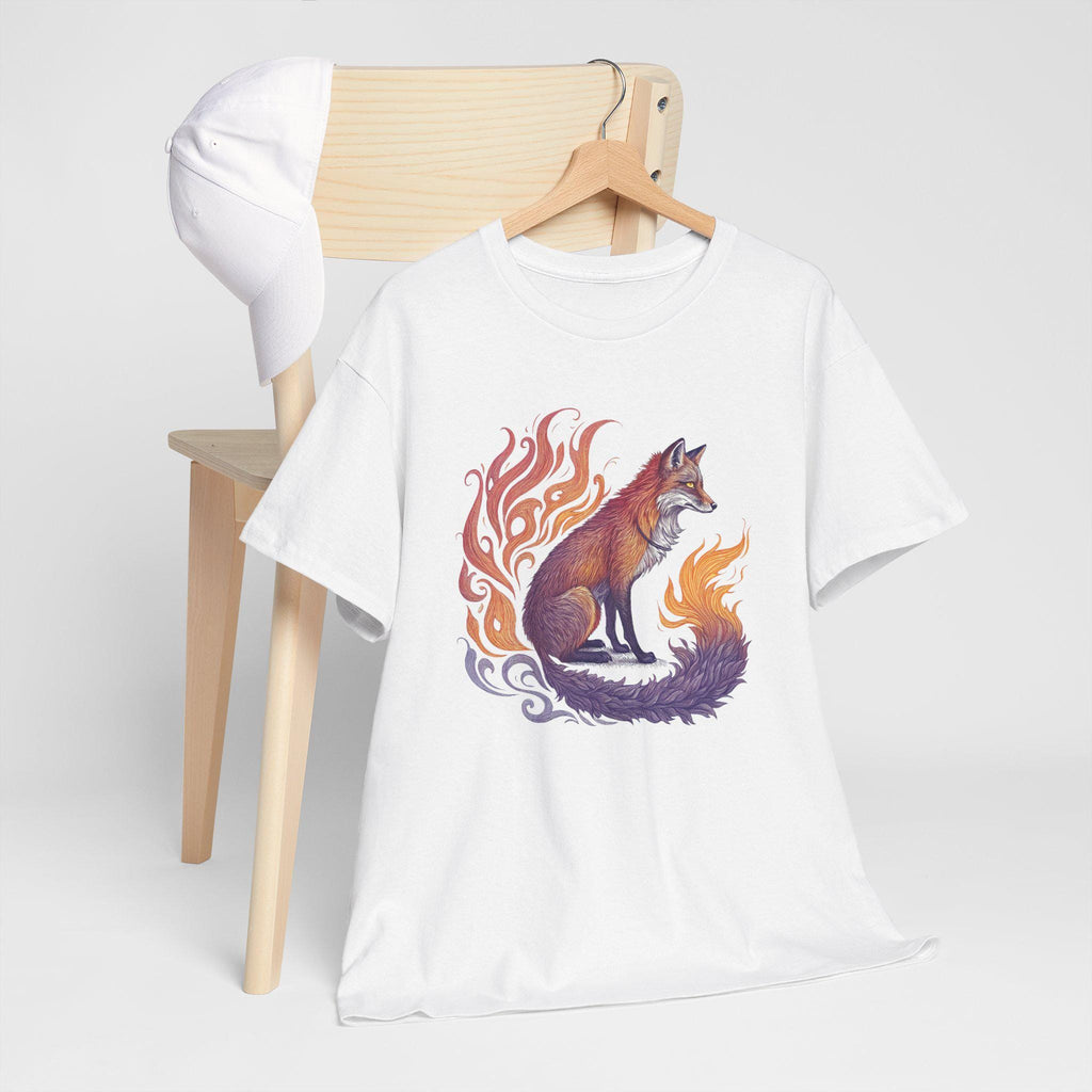 Mystical Fox Graphic Tee: Flamebound Fantasy Unisex T-Shirt