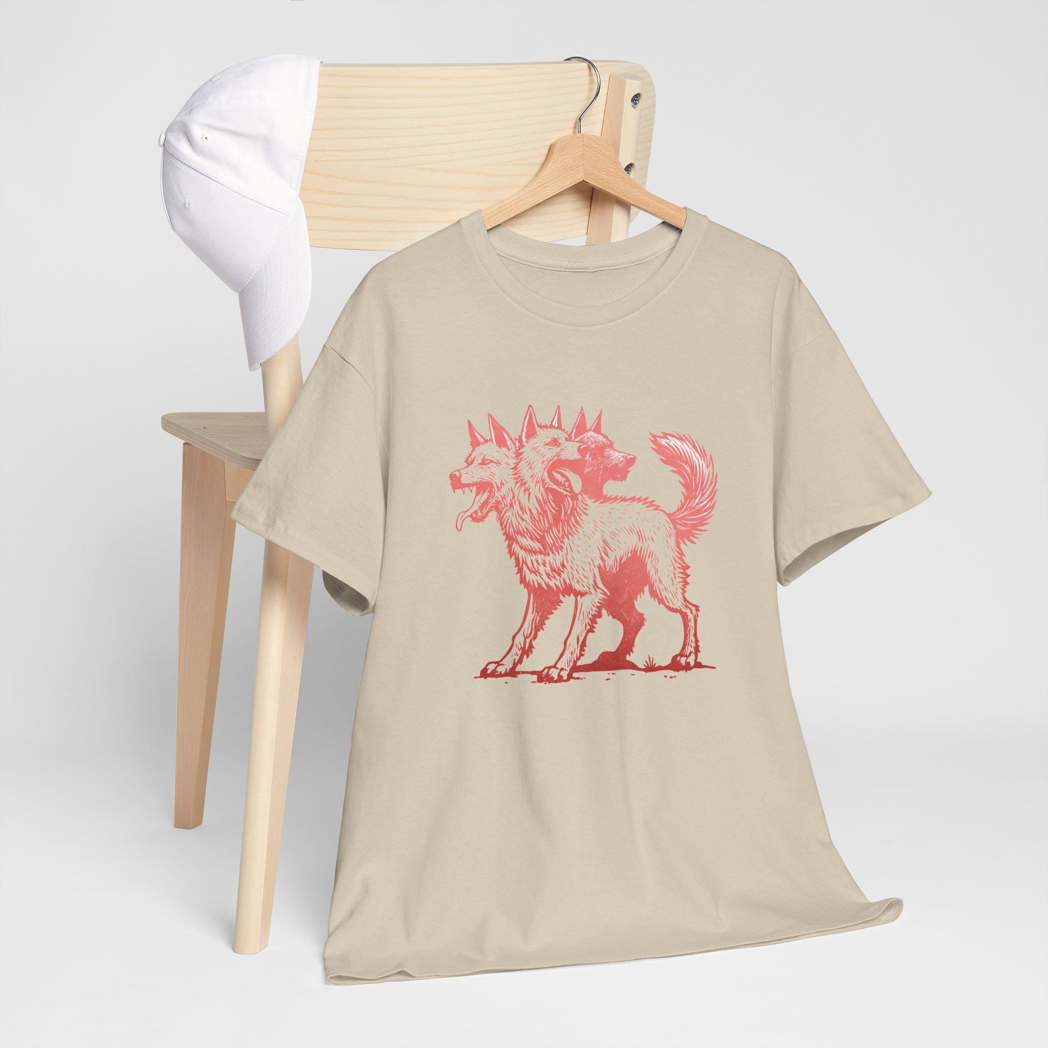 Cerberus Graphic Tee: Three-Headed Dog Mythology Shirt