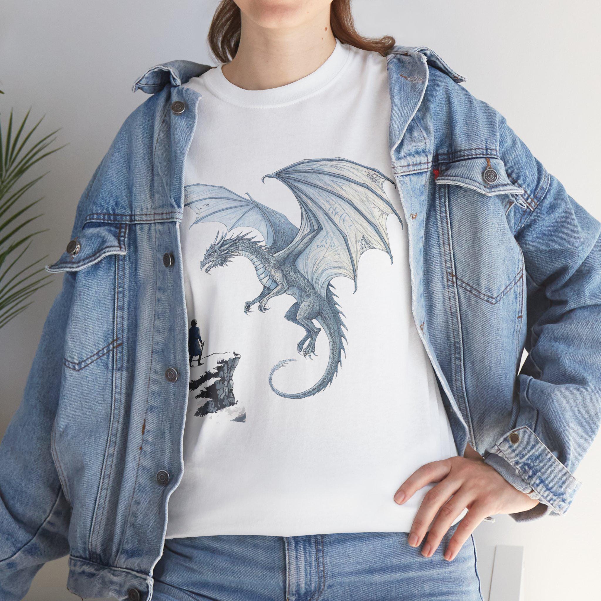 Silver Dragon Graphic Tee: Medieval Fantasy Unisex T-Shirt