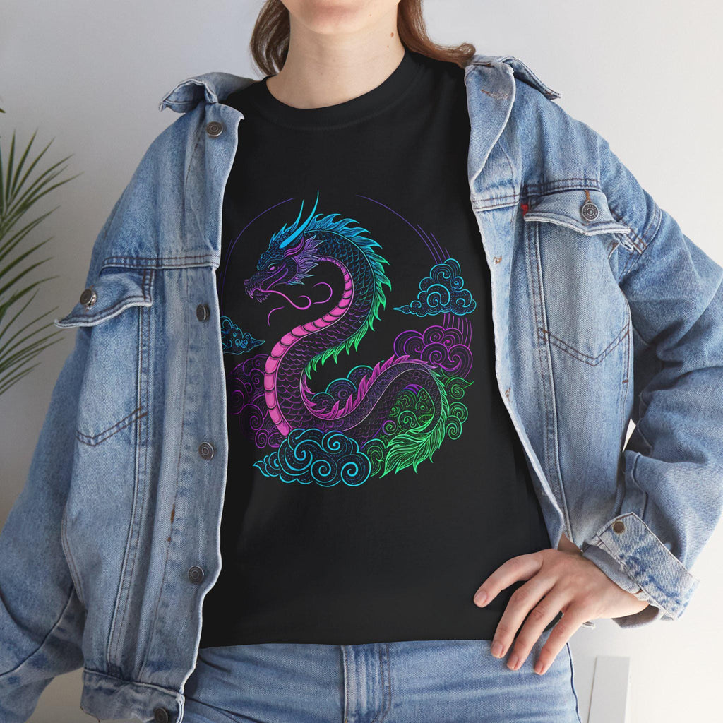Cosmic Dragon Graphic Tee: Mystical Fantasy Unisex Shirt