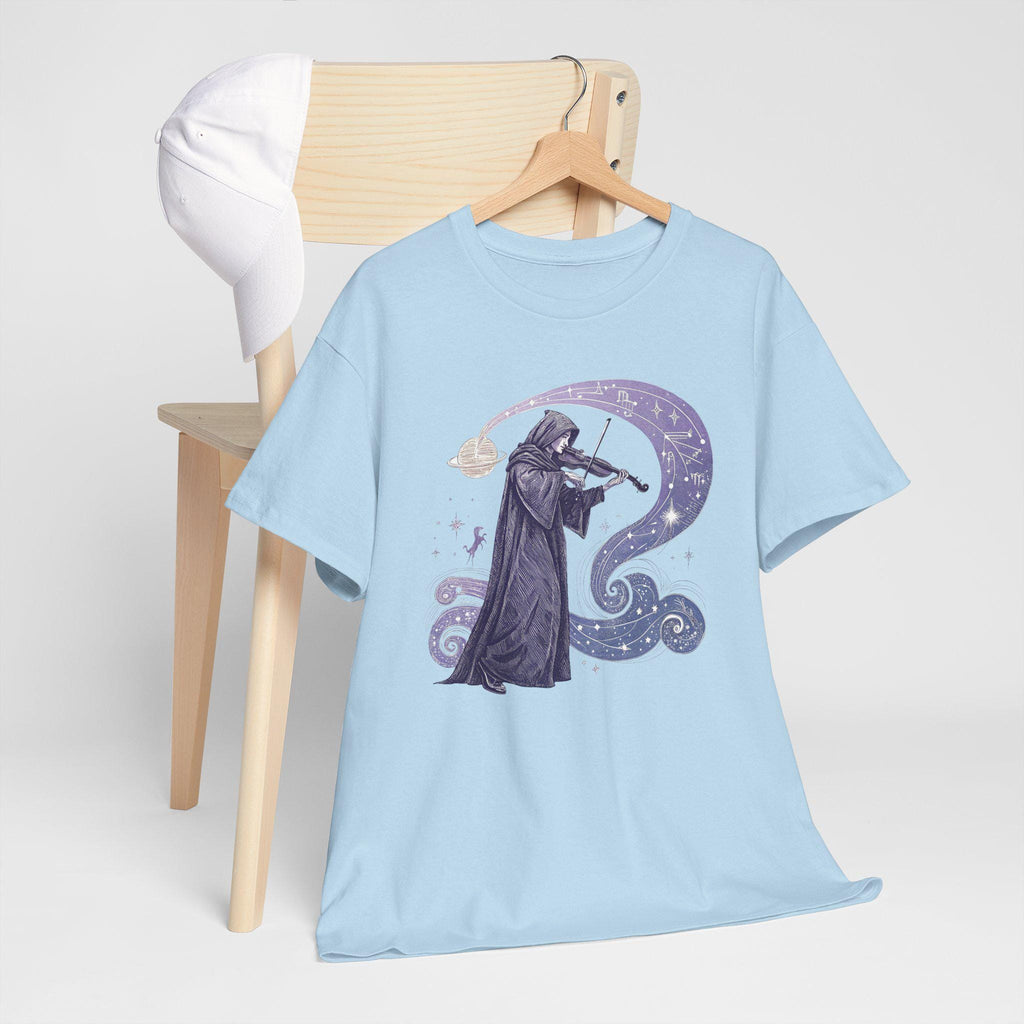 Mystical Violinist Graphic Tee: Star Symphony Unisex T-Shirt
