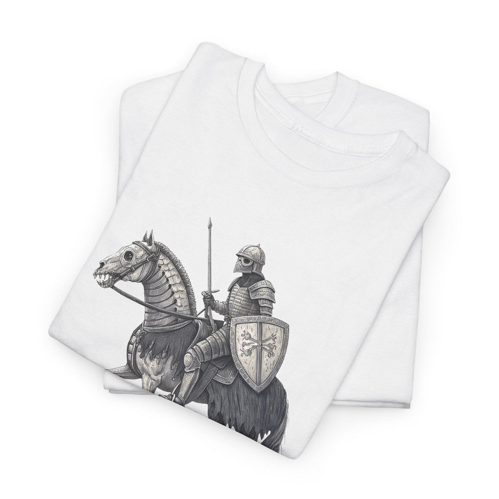 Undead Knight & Horse Graphic Tee: Fantasy Gothic T-Shirt