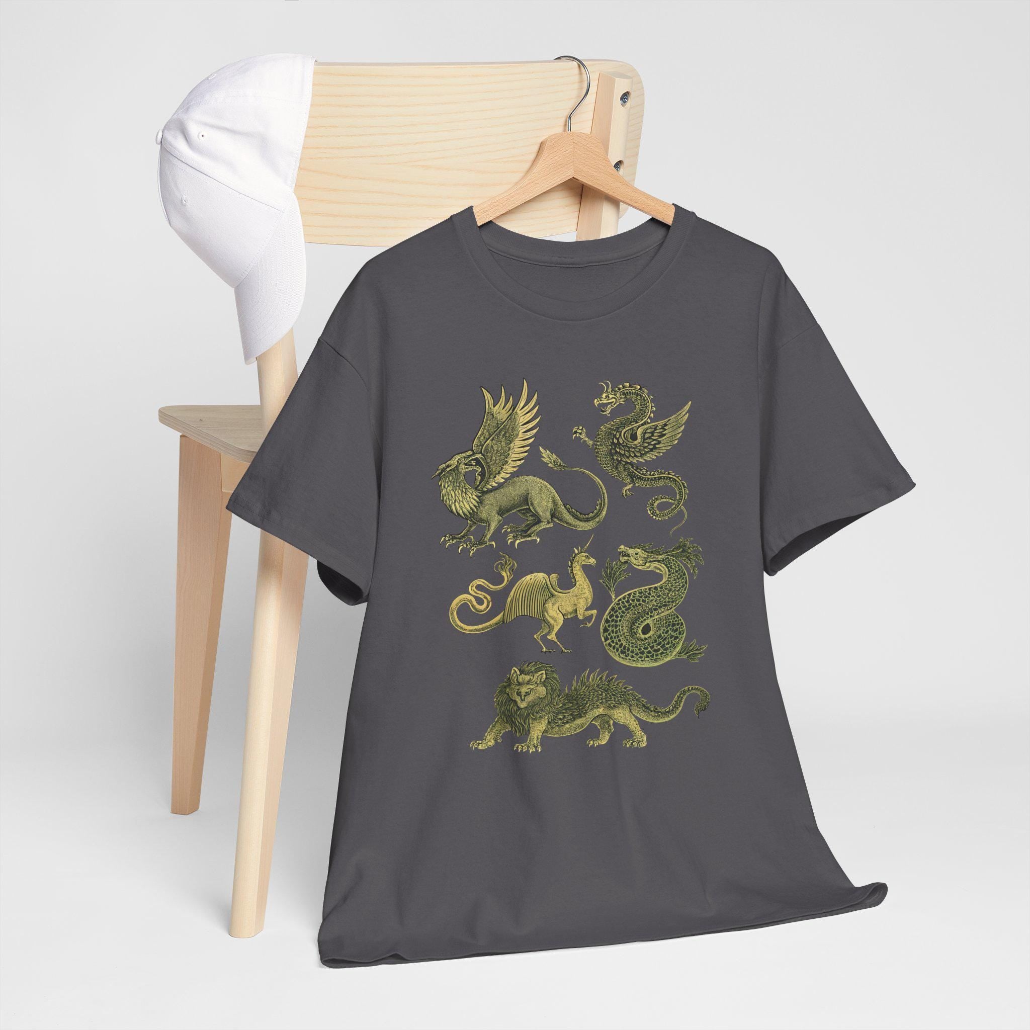 Fantasy Castlecore T-Shirt: Medieval Mythical Creatures Graphic Tee