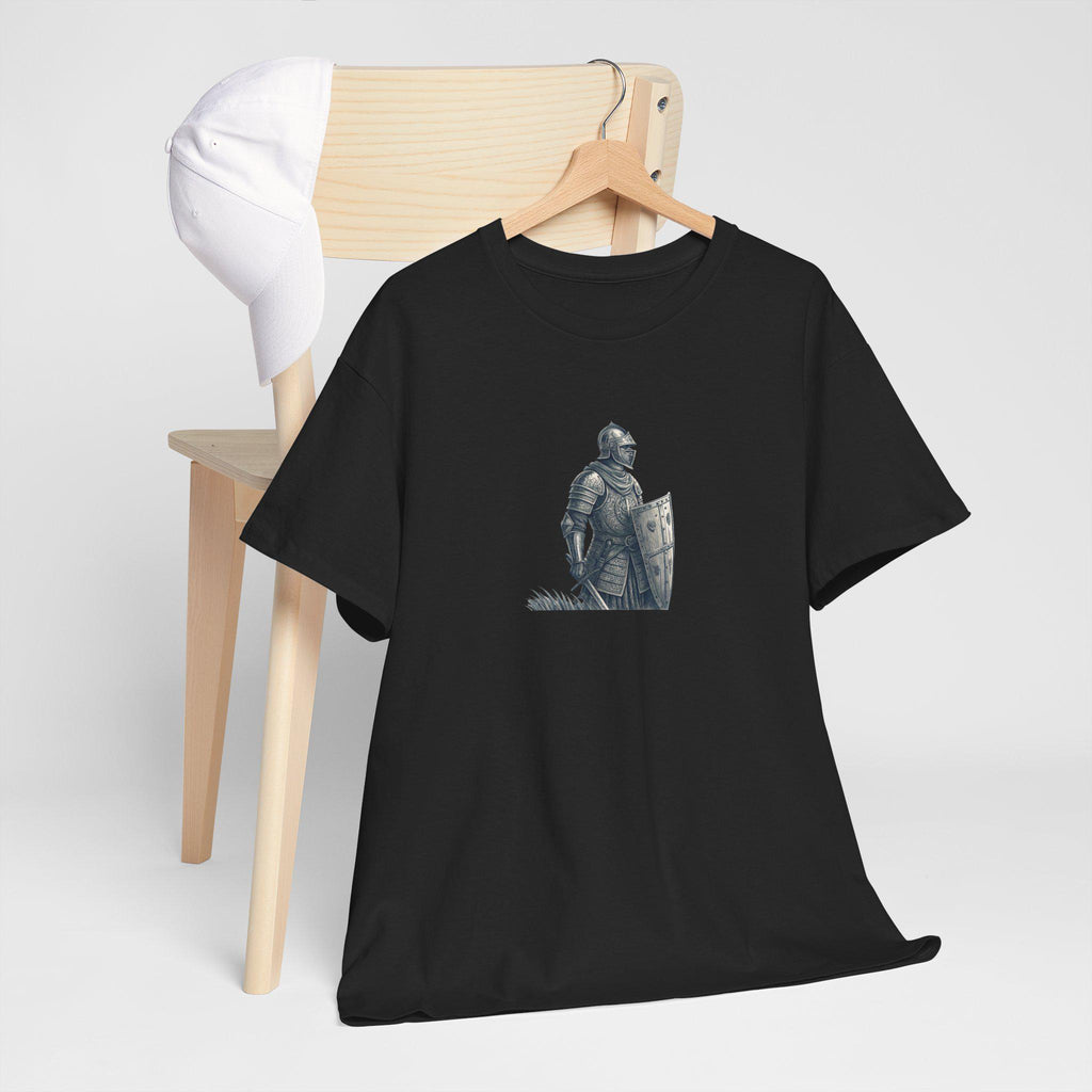 Armored Knight Unisex Cotton Tee: Battle-Ready Renaissance Style