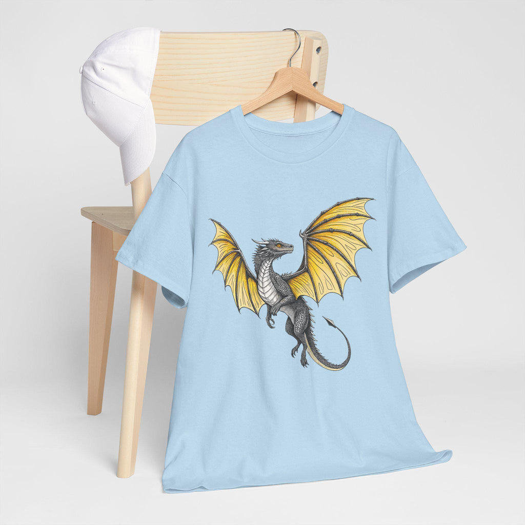 Yellow Dragon Graphic Tee: Medieval Fantasy Unisex T-Shirt