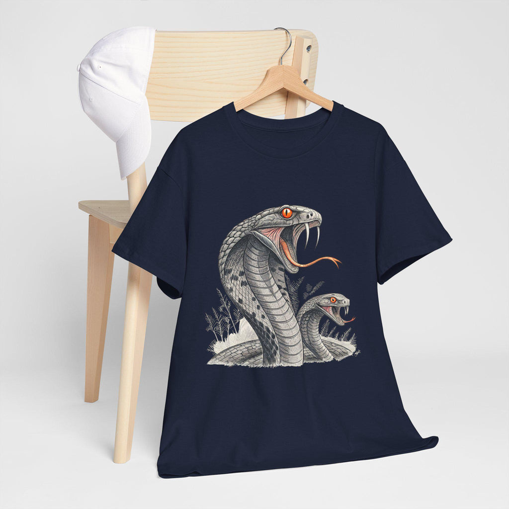 Fantasy Cobra Graphic Tee: Mystical Hand-Drawn Serpent Shirt