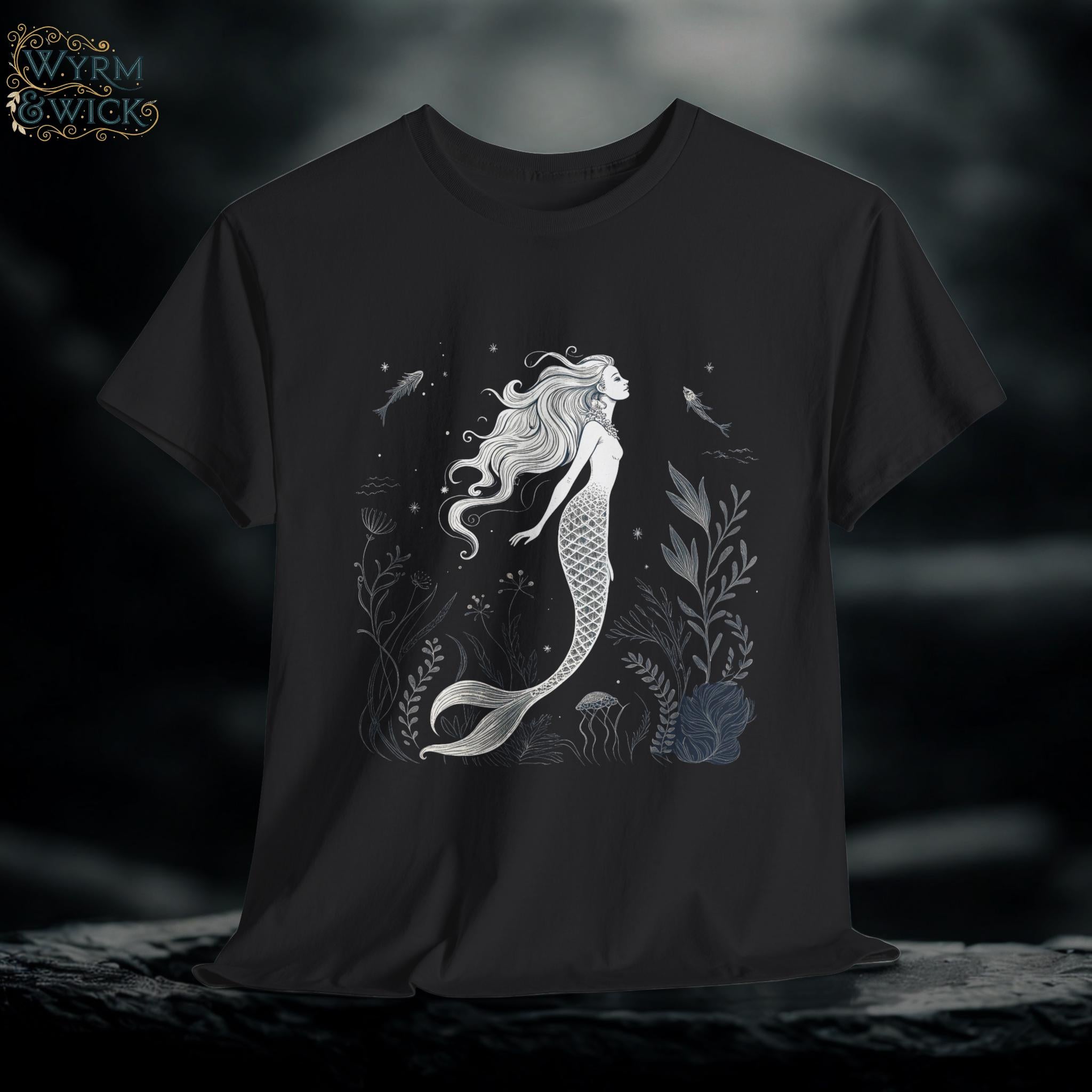 Mermaid Fantasy Graphic Tee: Unisex Ocean Vibes T-Shirt