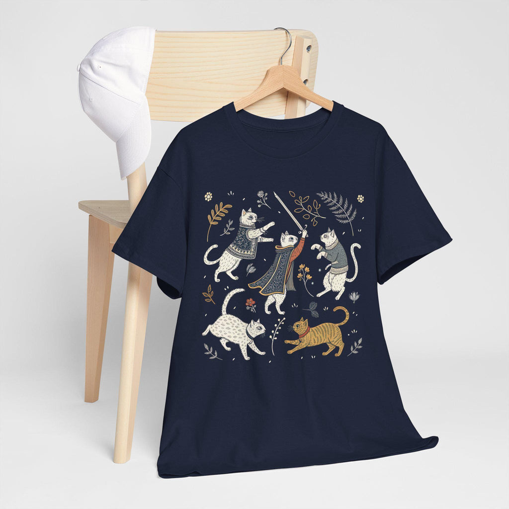 Medieval Cats Graphic Tee: Fantasy Renaissance T-Shirt