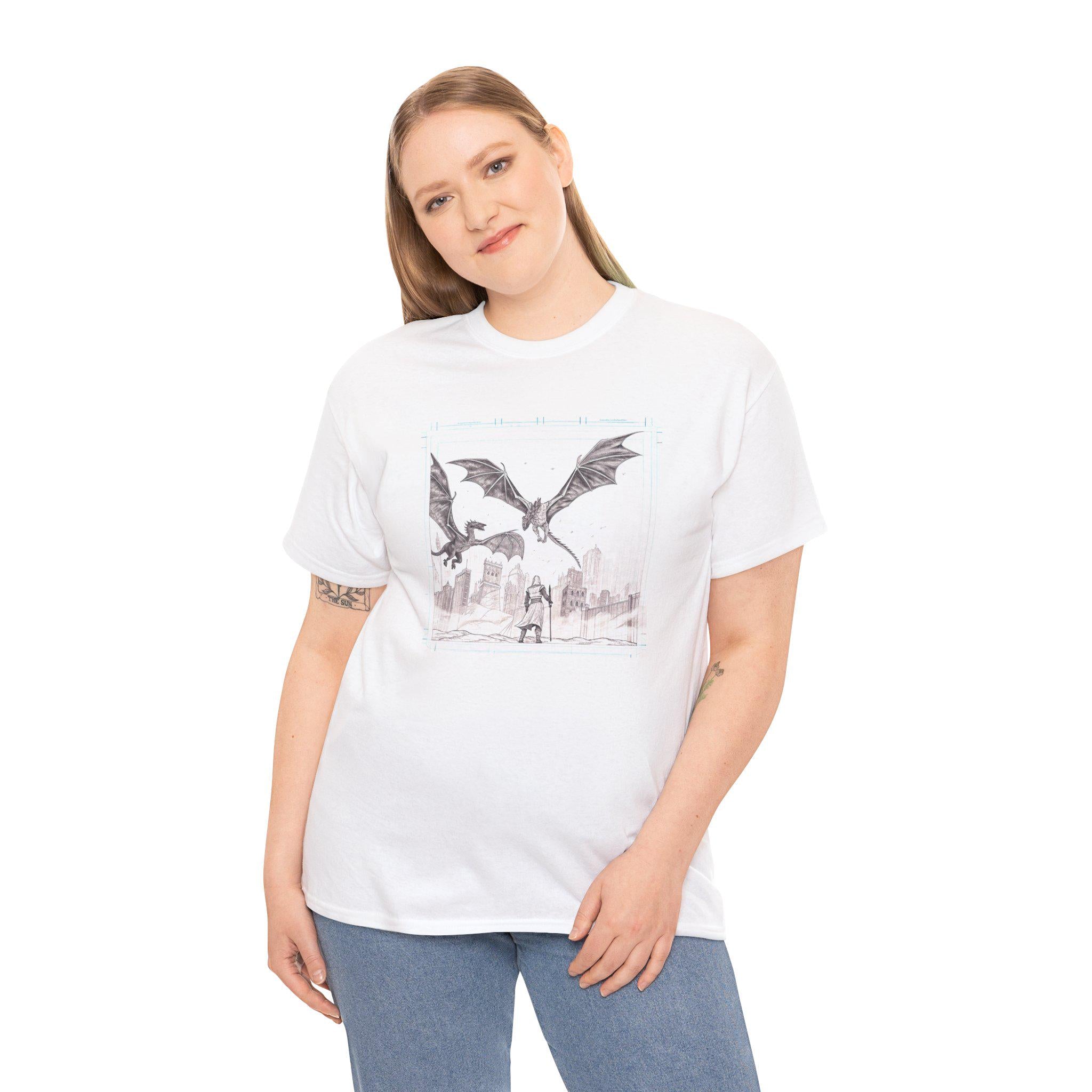 Game of Thrones Graphic Tee: King's Landing Fire Dragon Shirt