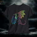 Cosmic Neon Dragon T-Shirt: Castlecore Medieval Fantasy Tee