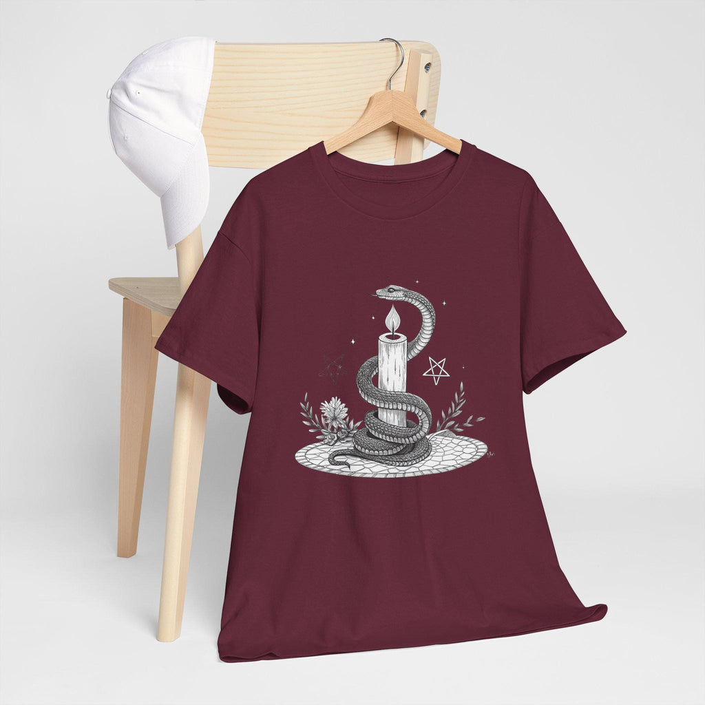 Mythical Serpent Graphic Tee: Hand-Drawn Fantasy Snake Shirt