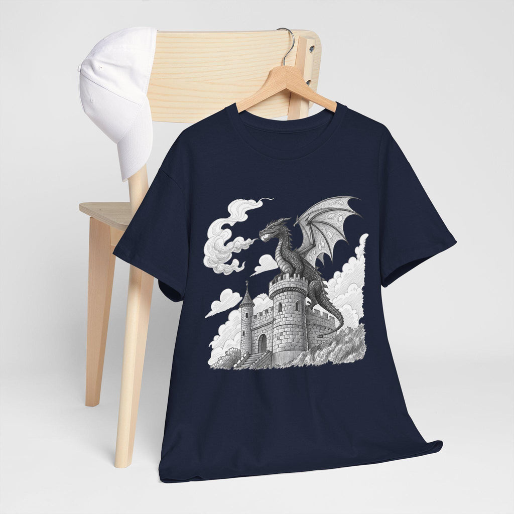 Dragon Castle Graphic Tee: Dungeons and Dragons Cotton T-Shirt